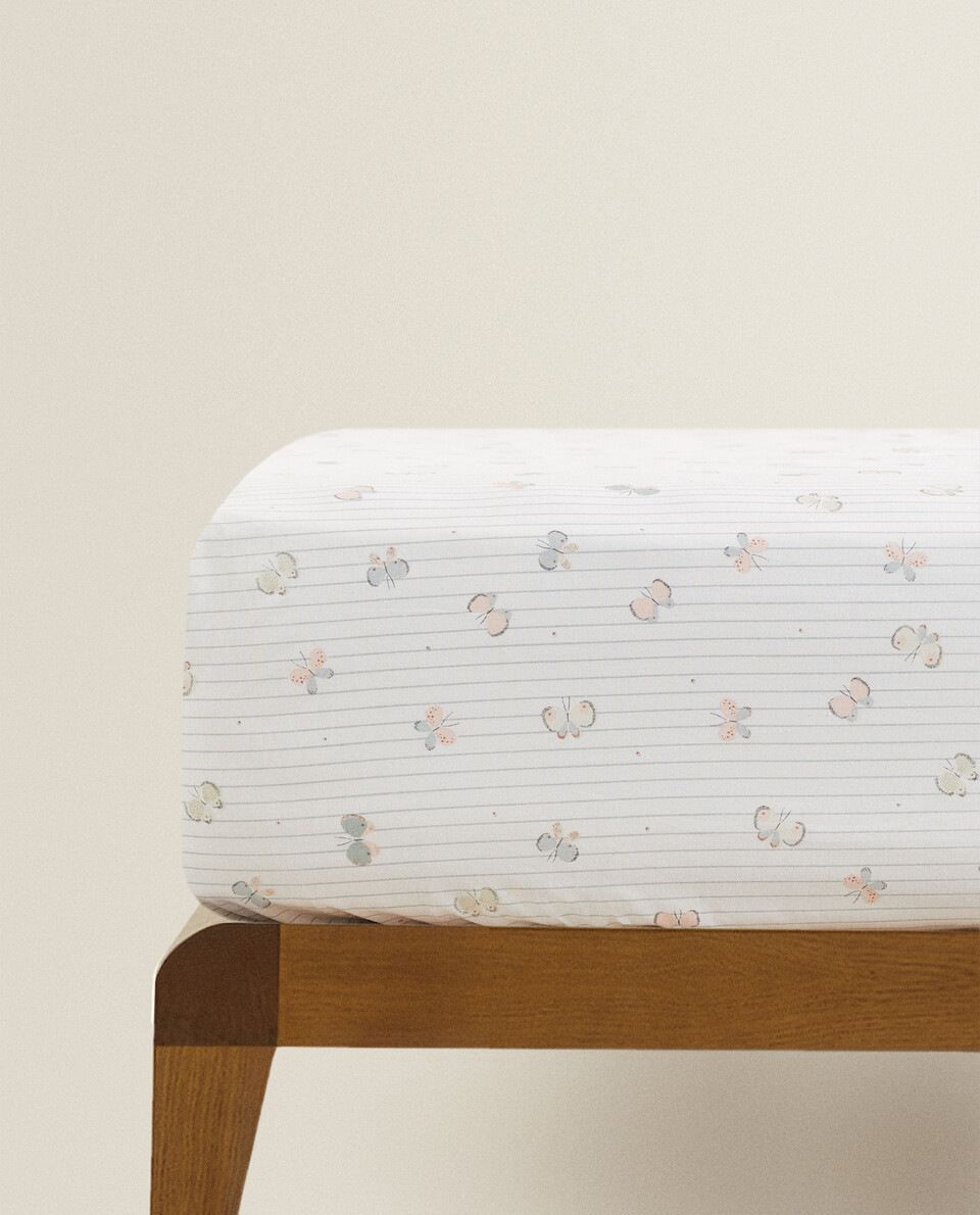 BUTTERFLY PRINT FITTED SHEET