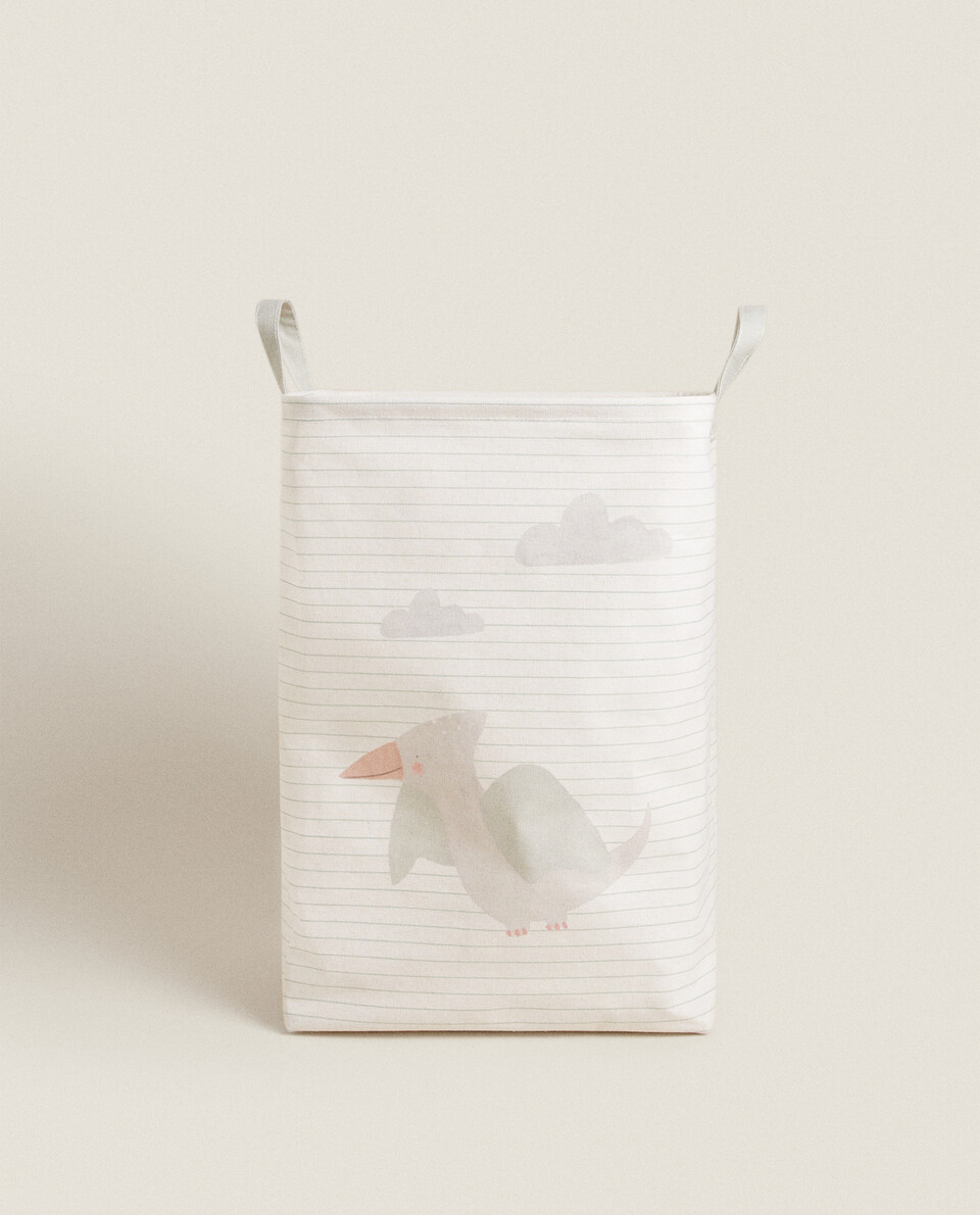 HAMPER WITH STRIPES AND DINOSAURS Zara Home UAE ABU DHABI/AL AIN/RAS ALKHAIMAH‎