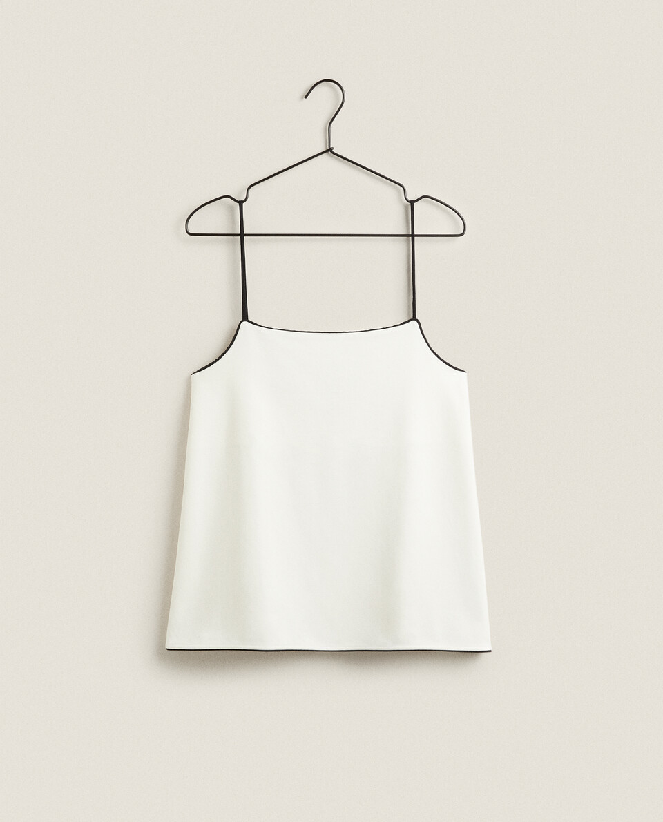 COTTON TOP WITH PIPING