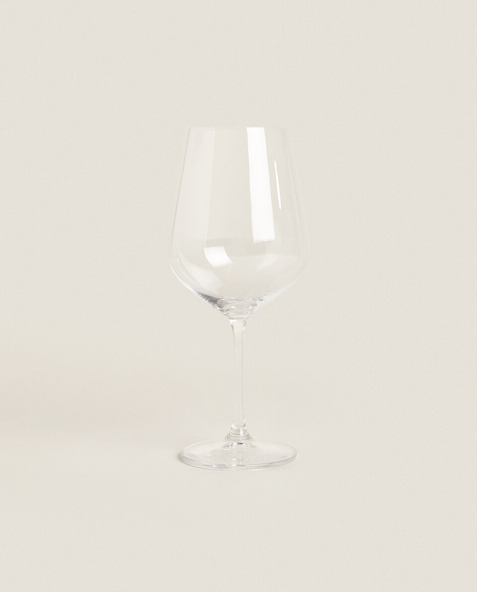 LARGE PLAIN CRYSTALLINE WINE GLASS