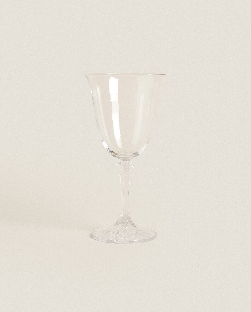 雕刻杯腳晶體玻璃葡萄酒杯
