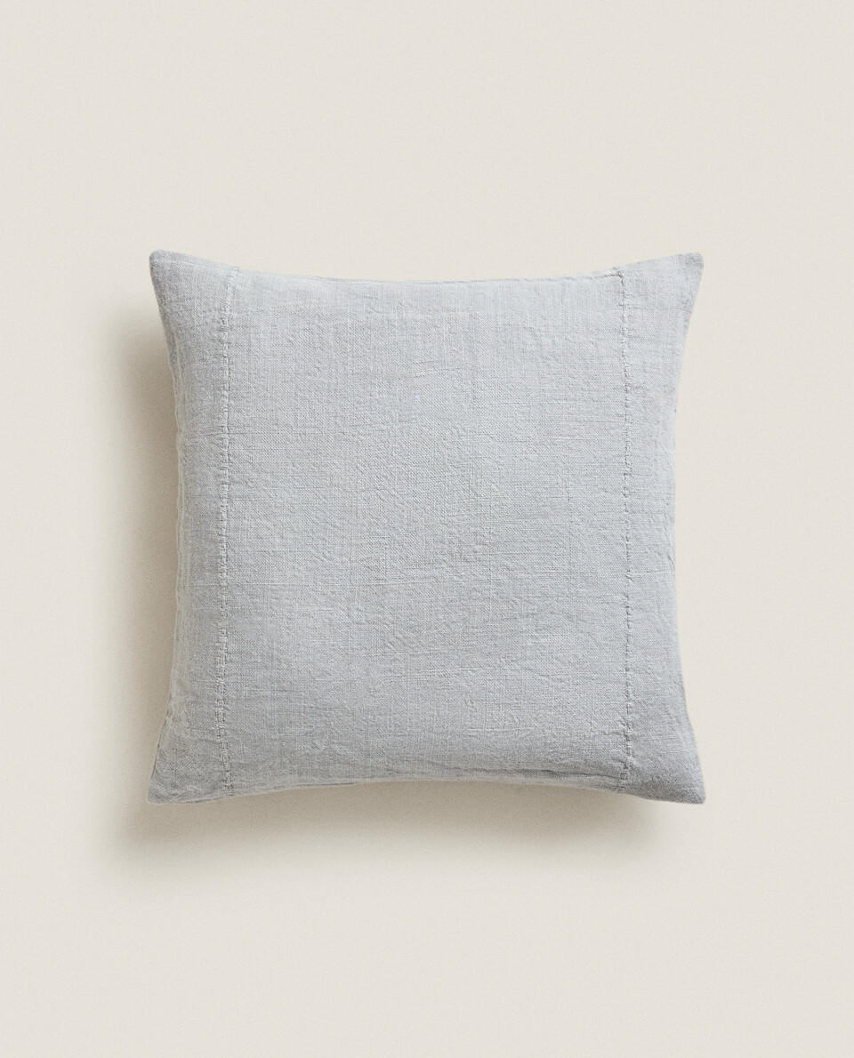 LINEN CUSHION COVER WITH PIPED SEAM