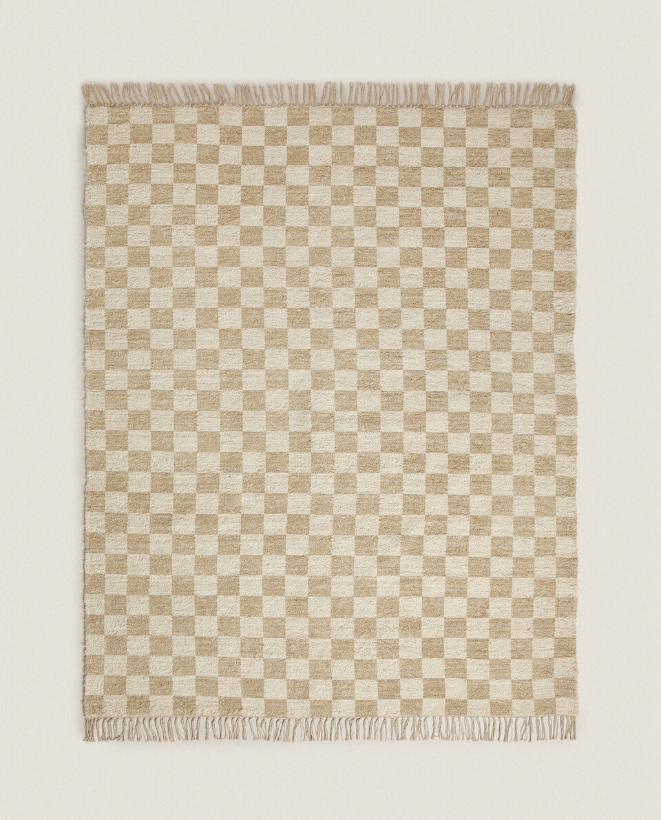 格紋棉質地毯