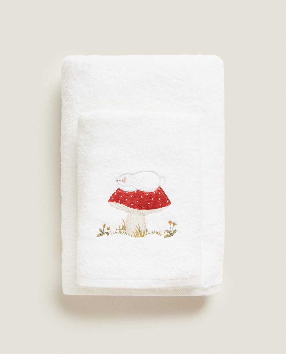EMBROIDERED BUNNY TOWEL