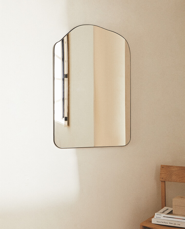 ZARAホーム壁掛け鏡 50x70cm ZARA HOME イレギュラー シェイプミラー 70×50 鏡 (ZARA HOME