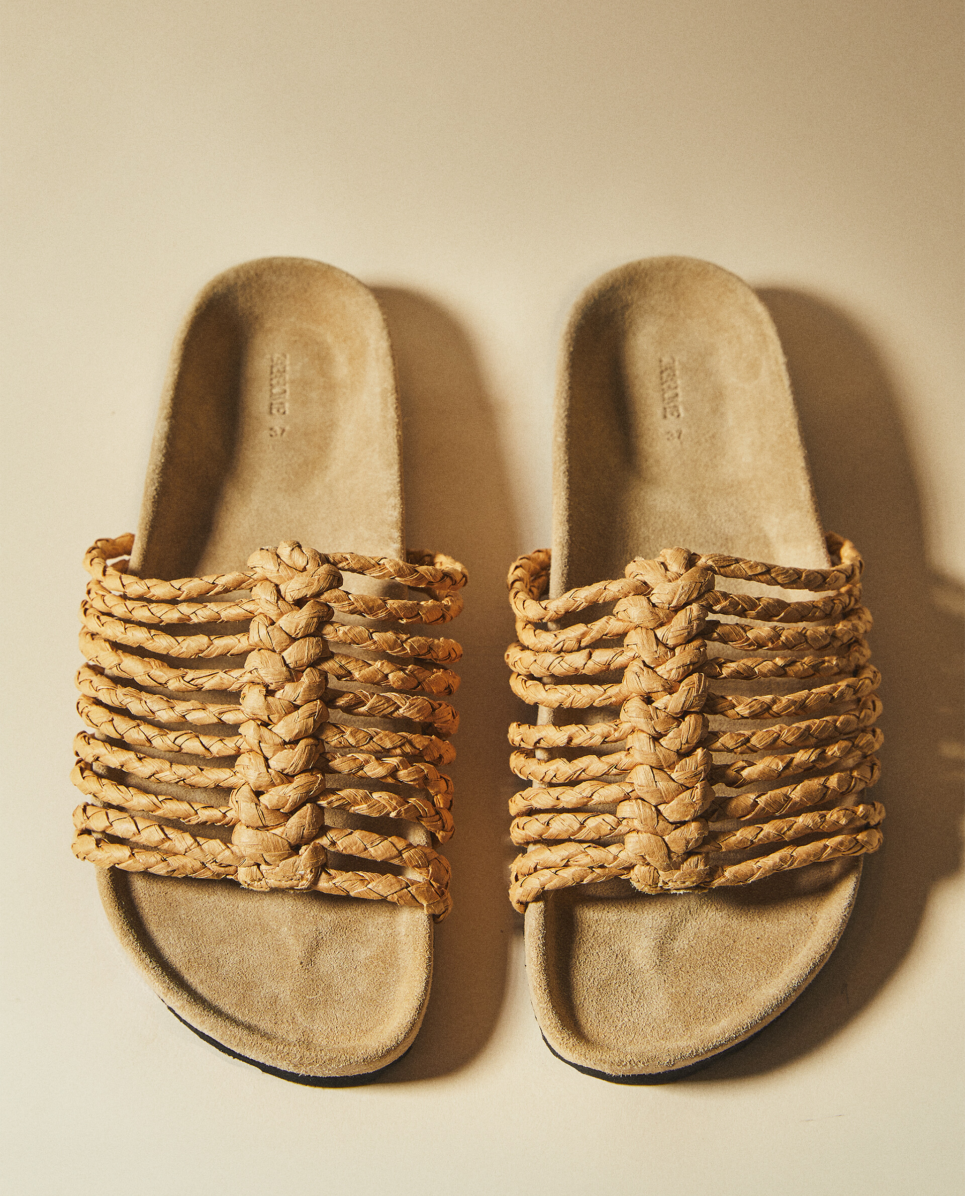 Zara tan sliders cheap