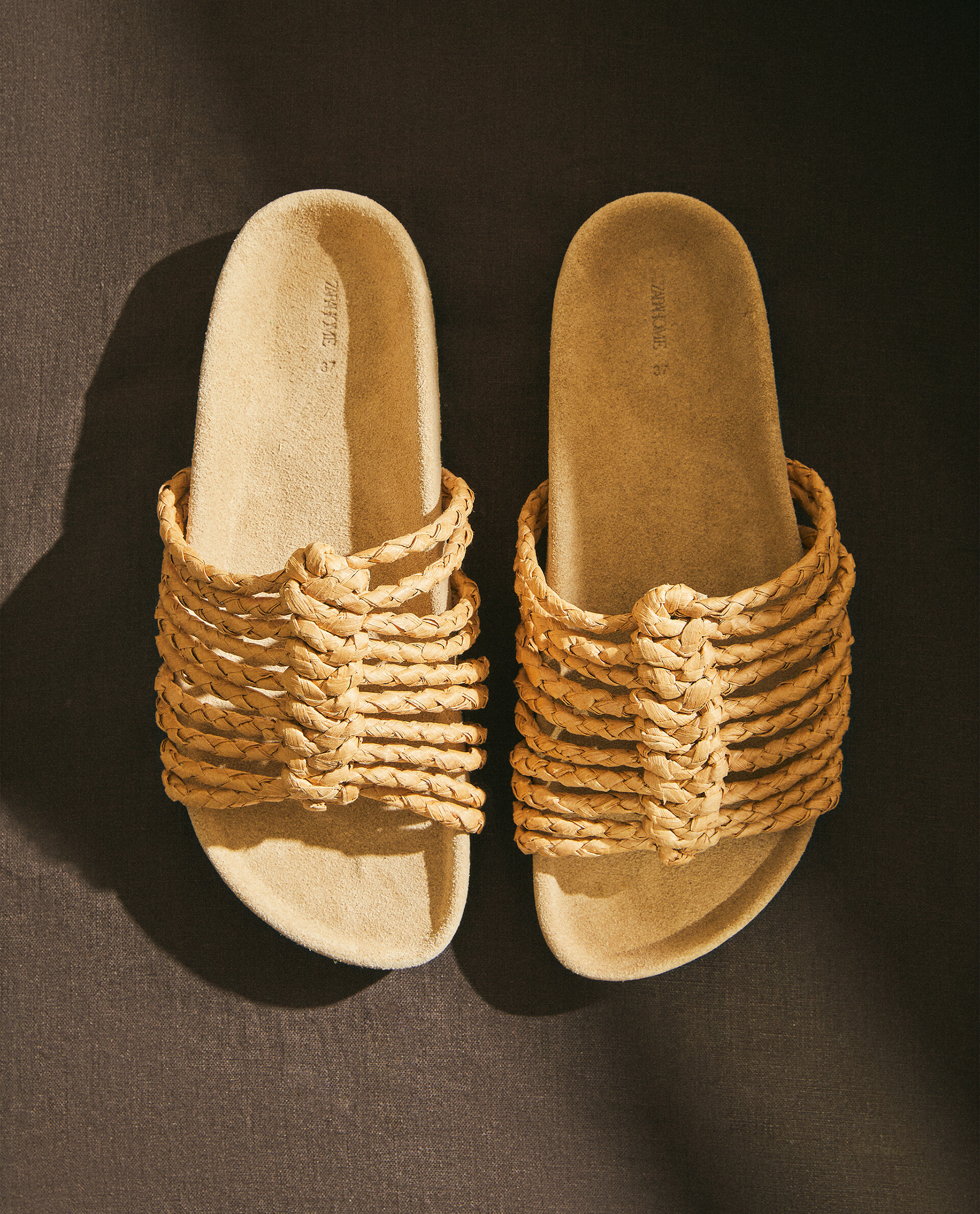 Zara tan sliders top
