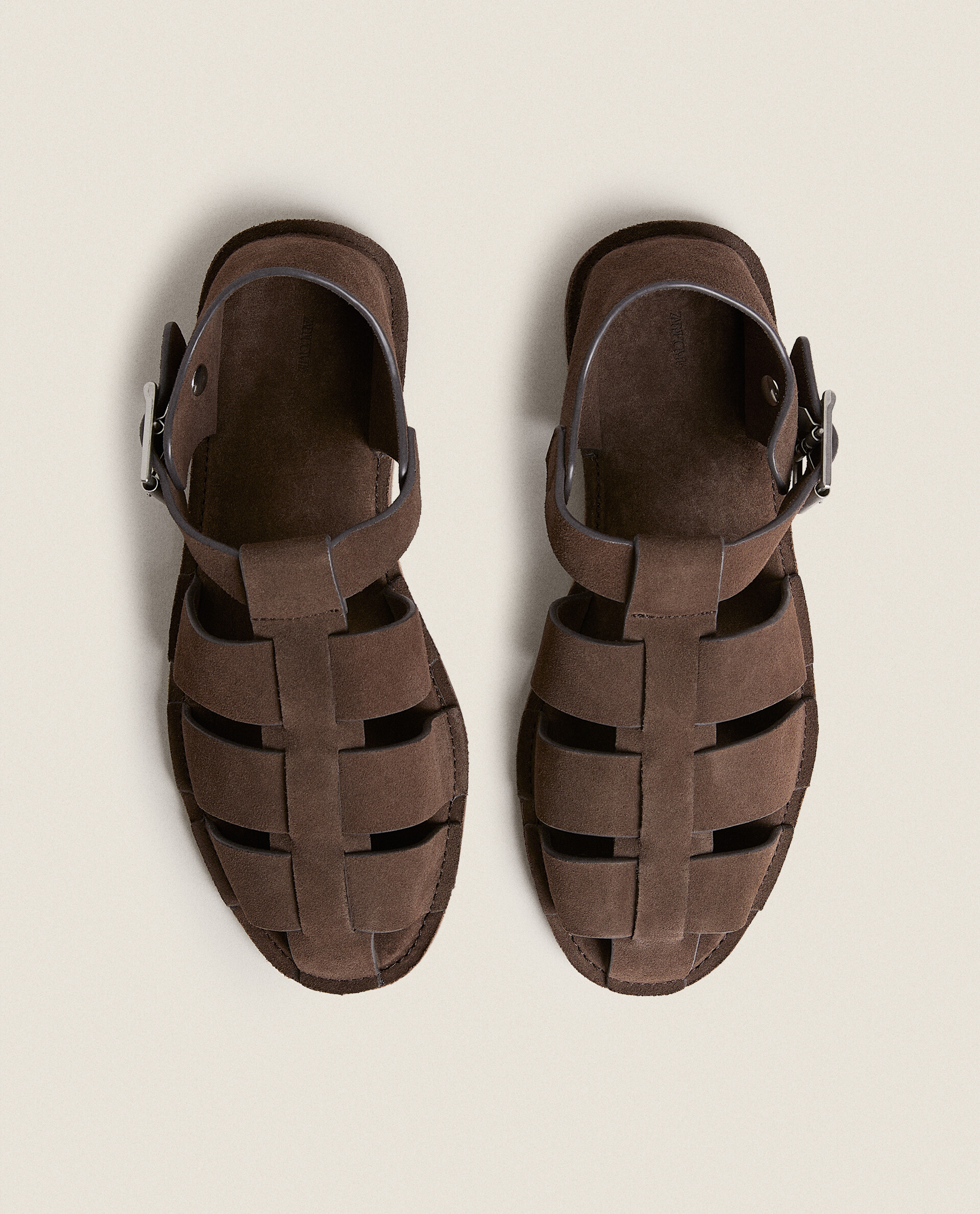 Leather caged sandals on sale
