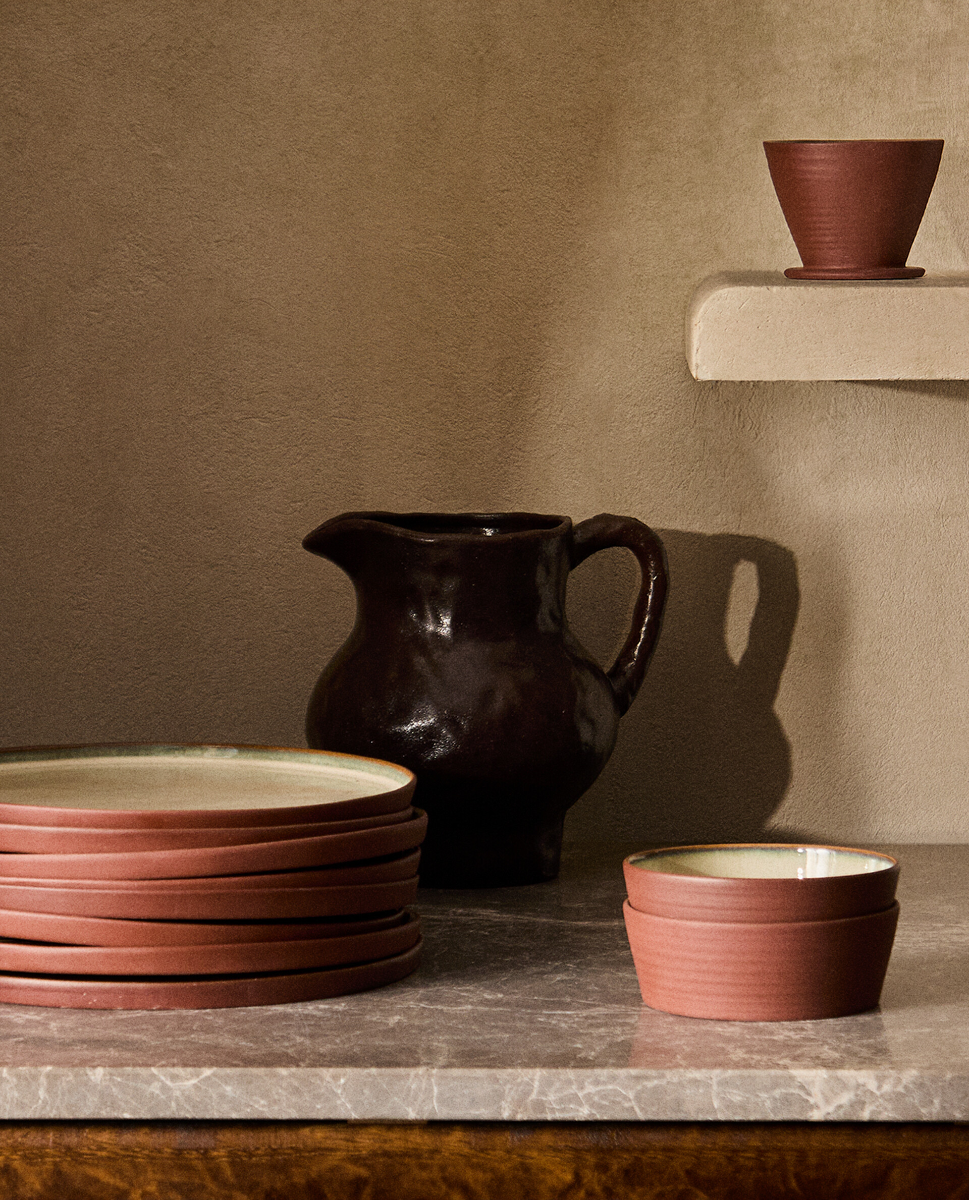 VAJILLA TERRACOTA CONTRASTE Zara Home Espana