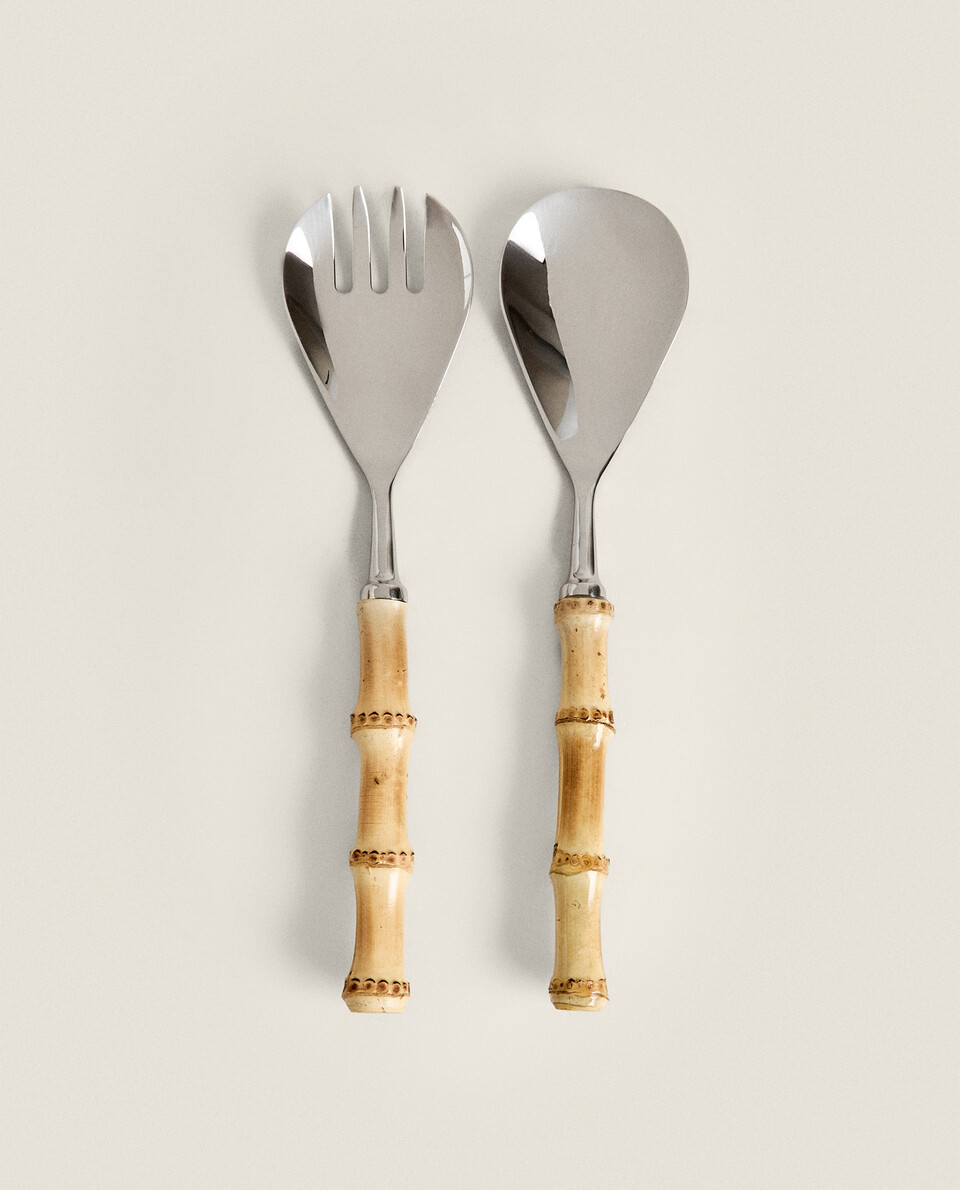 SALAD CUTLERY SET WITH BAMBOO HANDLE (SET OF 2) Zara Home Egypt