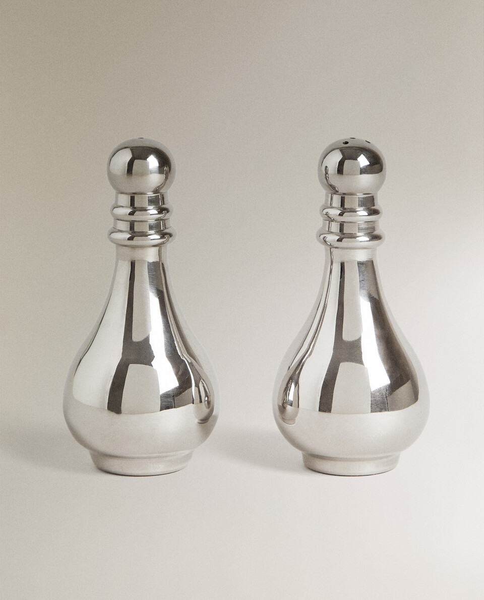 STEEL SALT AND PEPPER SHAKER SET THANKSGIVING Zara Home United