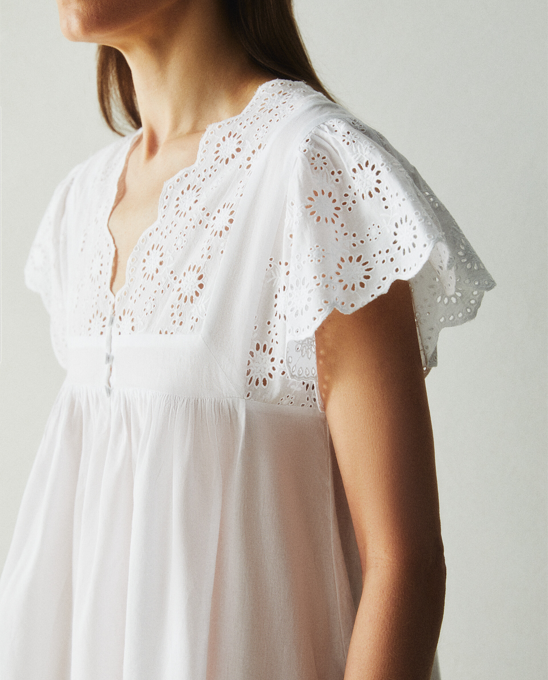 NIGHTDRESS WITH CUTWORK EMBROIDERY Zara Home United Kingdom
