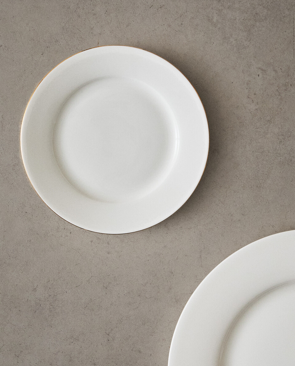 RIMMED BONE CHINA SIDE PLATE