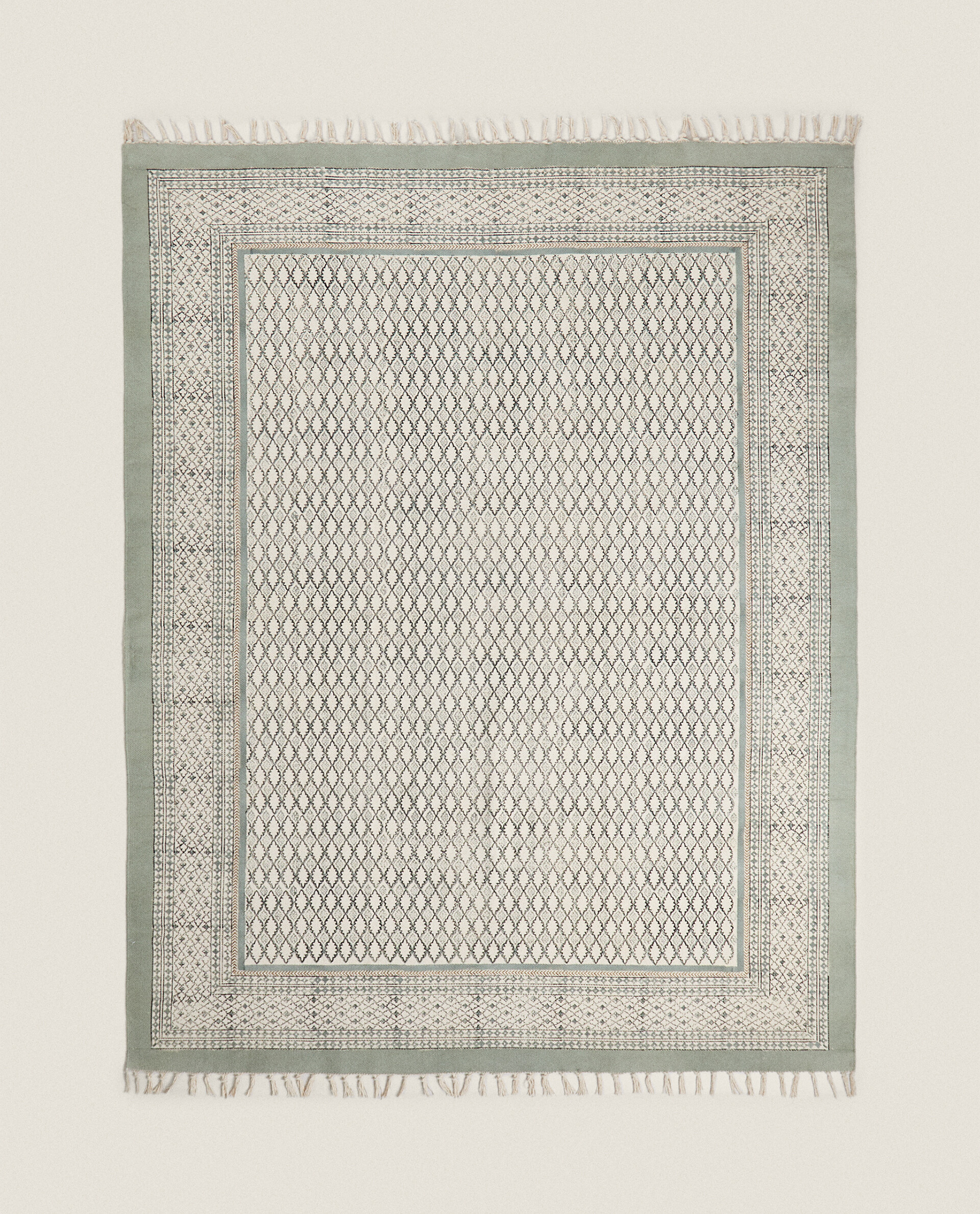 BLOCK PRINT COTTON RUG - TABLE - ZARAHOME | Zara Home Ελλάδα / Greece