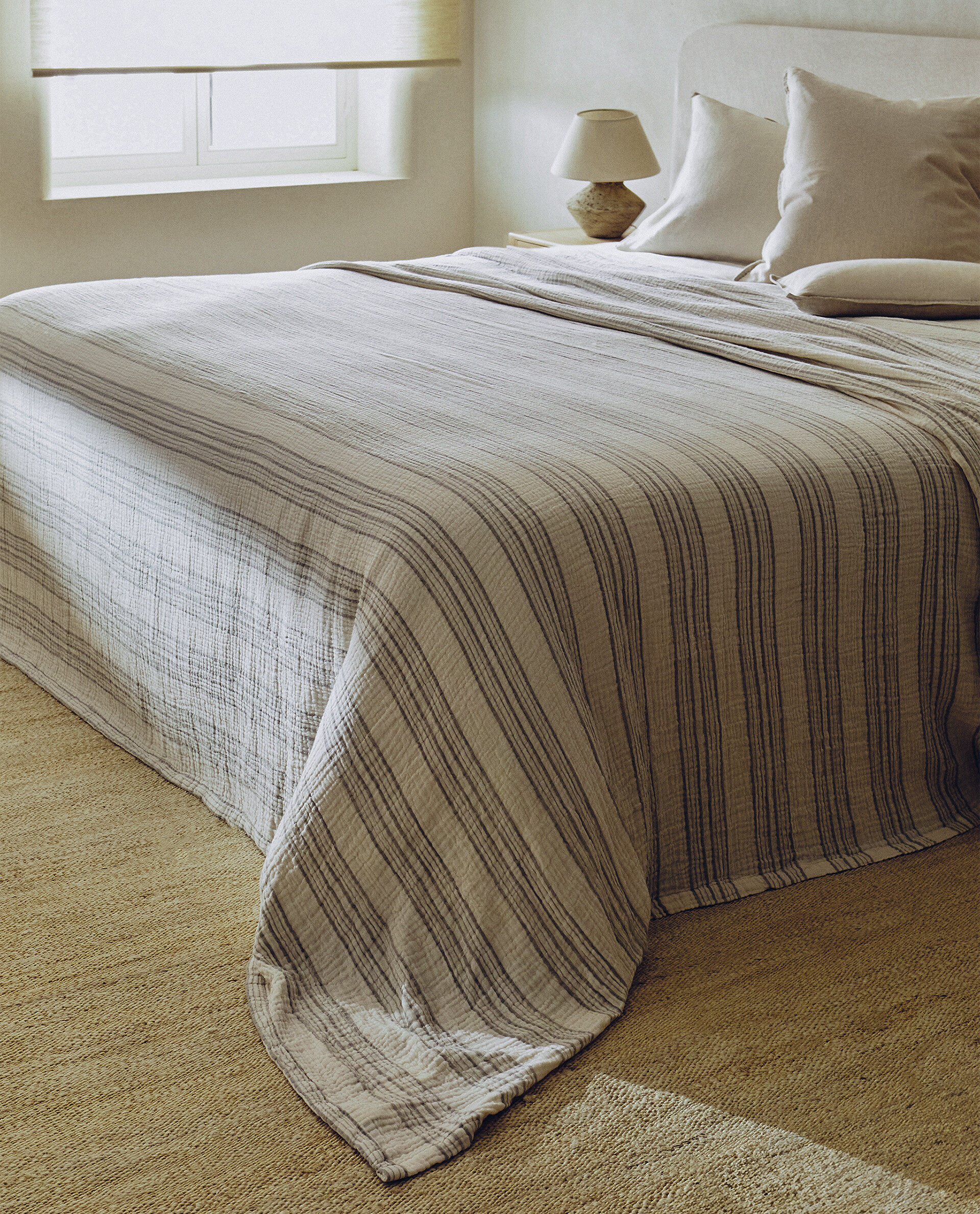 STRIPED MUSLIN BEDSPREAD Zara Home Albania