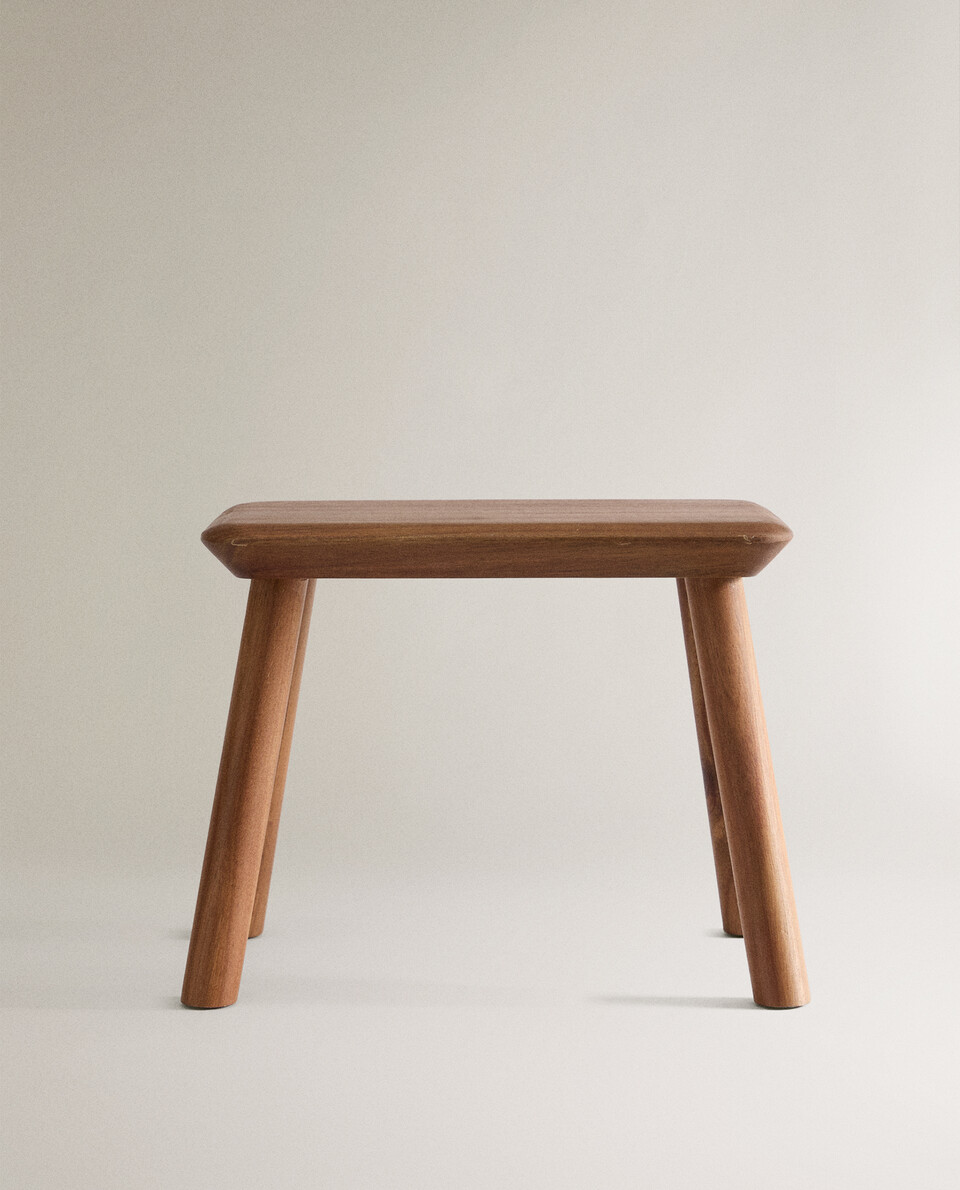 BEVELLED ACACIA STOOL Zara Home UAE DUBAI SHARJAH AJMAN UAQ FUJAIRAH