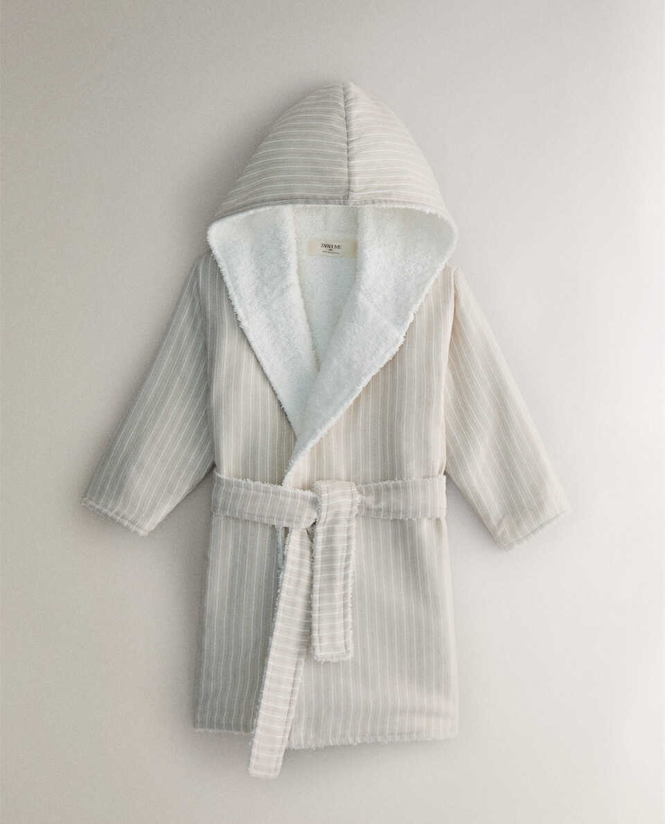 CHILDREN'S STRIPED MUSLIN BATHROBE Zara Home UAE ABU DHABI/AL AIN