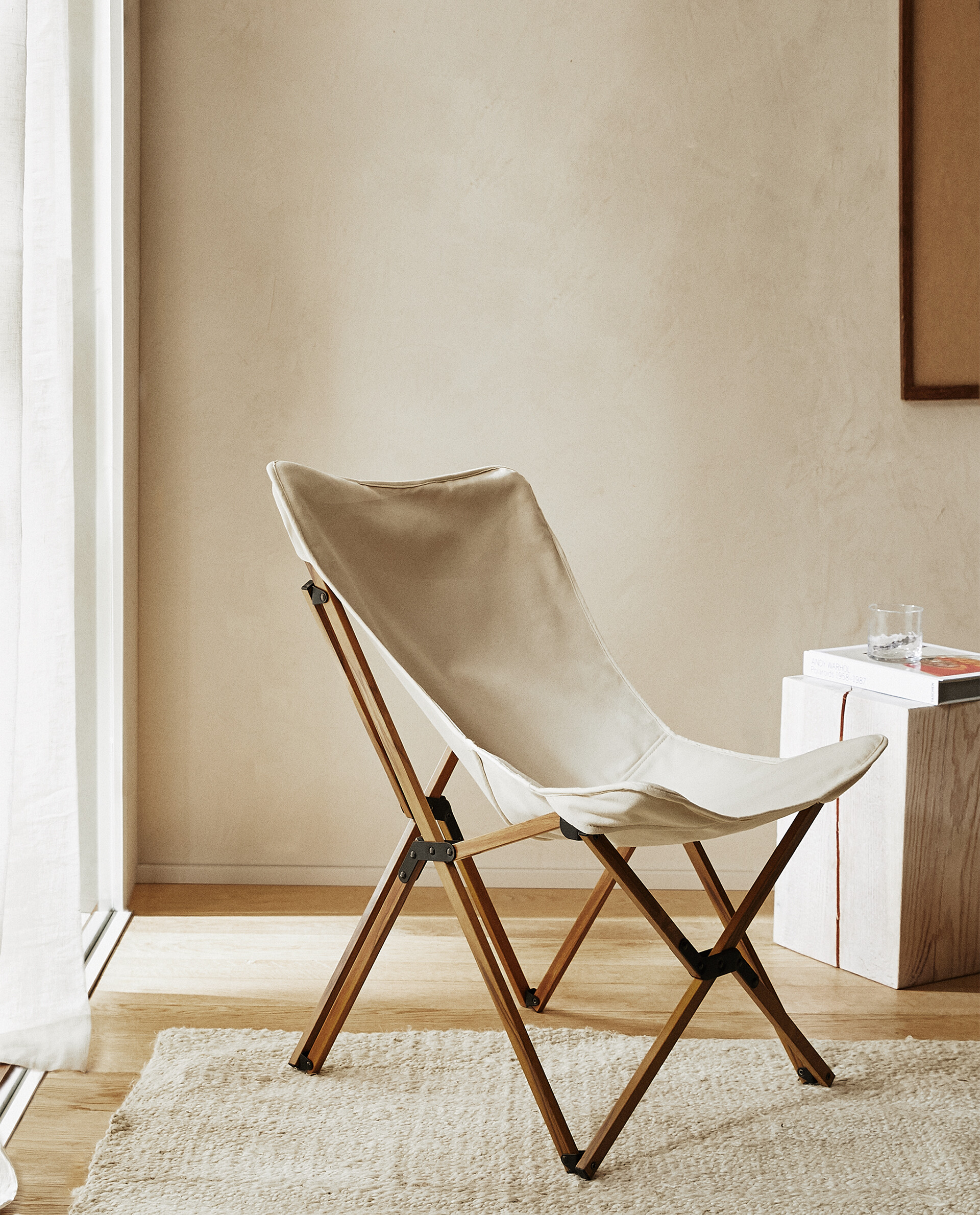 Wood and canvas chair sale