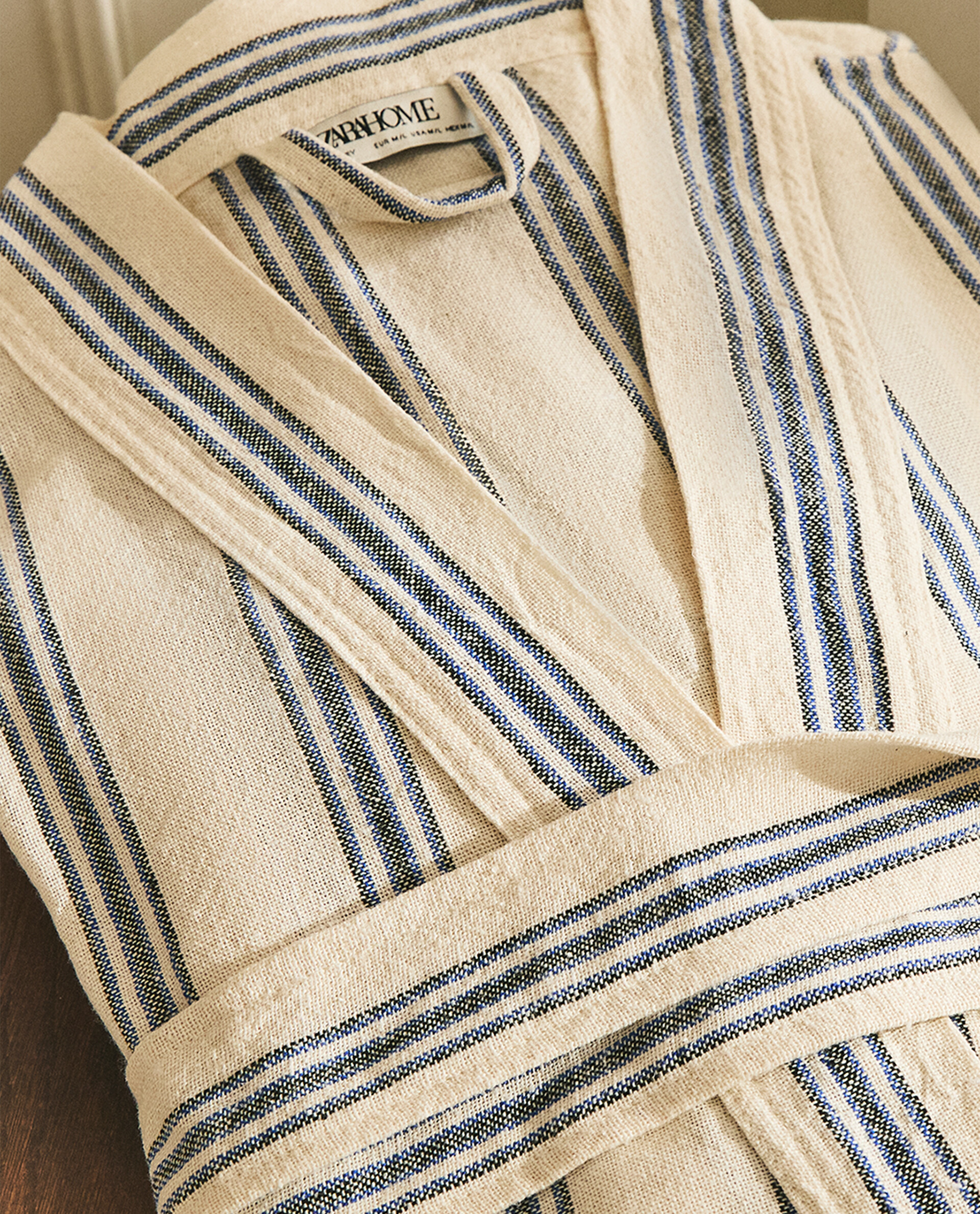 STRIPED COTTON BATHROBE Zara Home UAE ABU DHABI/AL AIN/RAS ALKHAIMAH‎