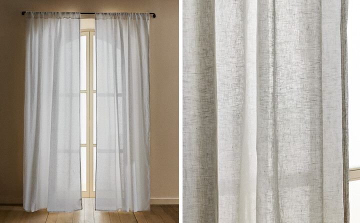 Washed linen curtain