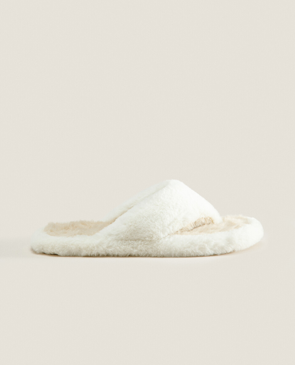 Zara home fuzzy store slippers