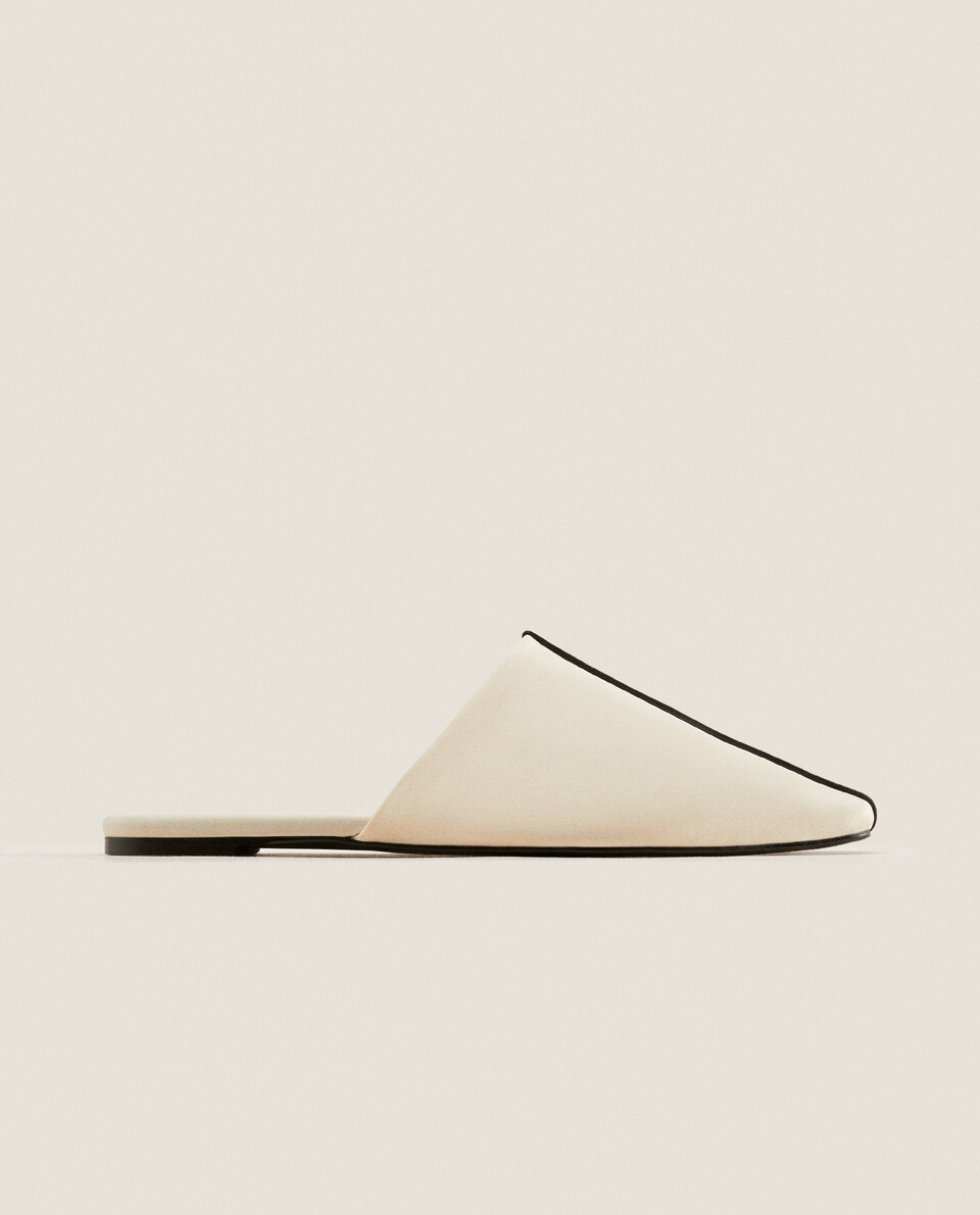 MULE SLIPPERS WITH CONTRASTING DETAIL Zara Home Canada
