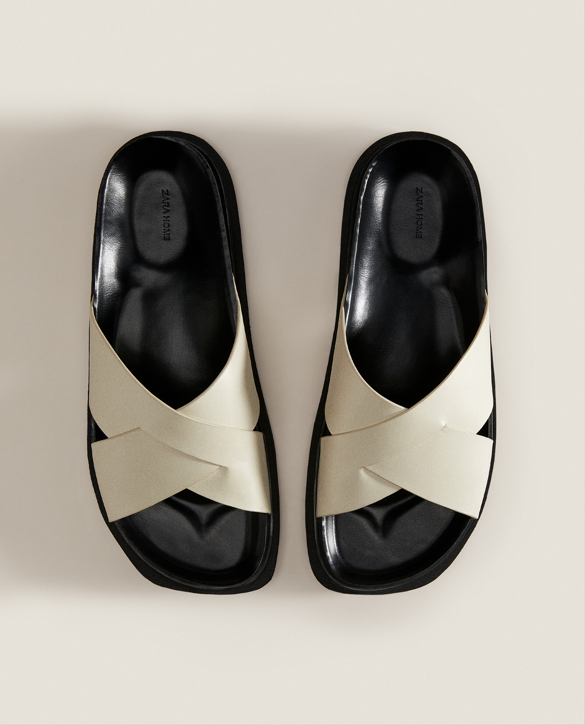 Zara leather crossover sandals outlet