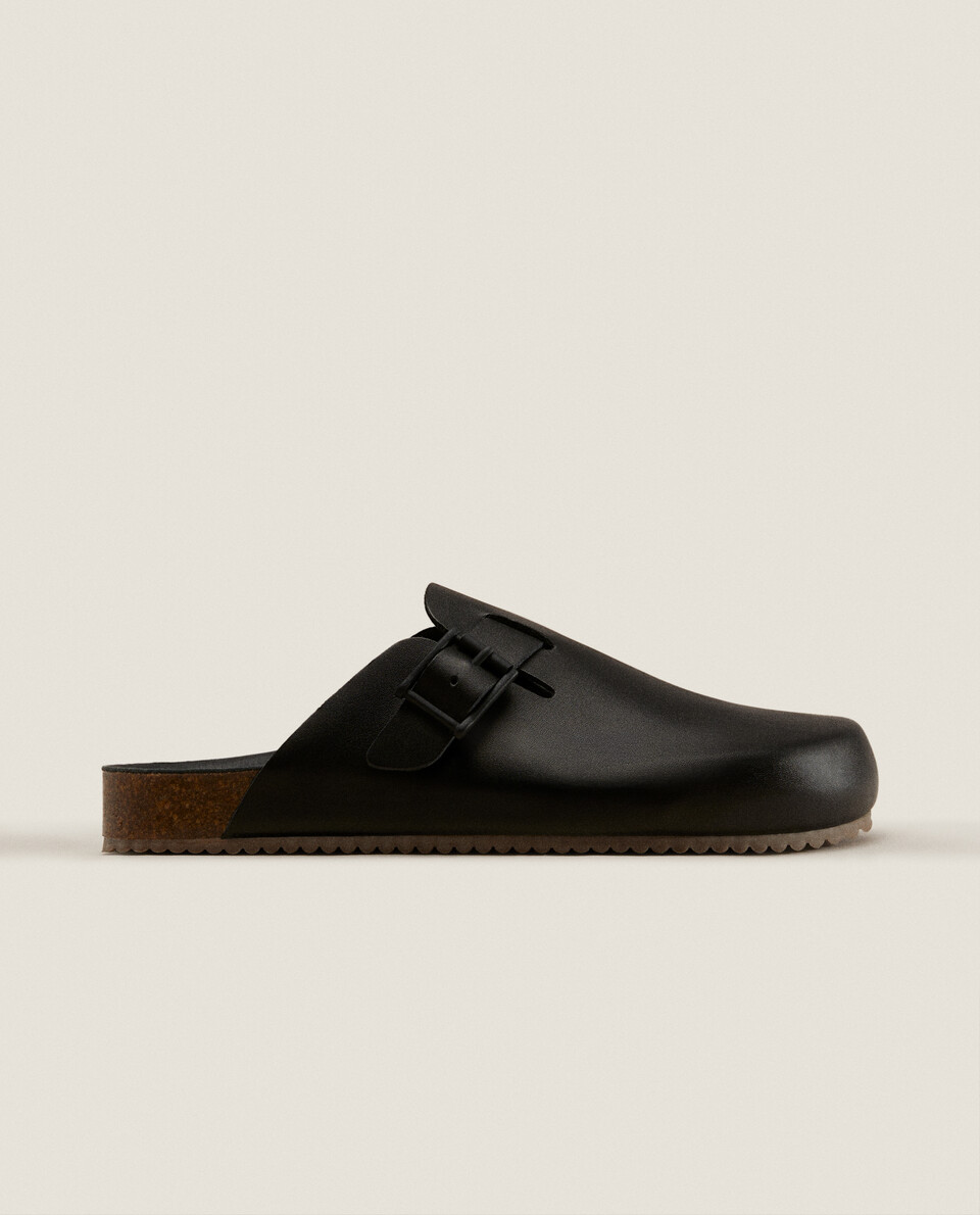 LEATHER CLOGS WITH BUCKLES | Zara Home United Kingdom