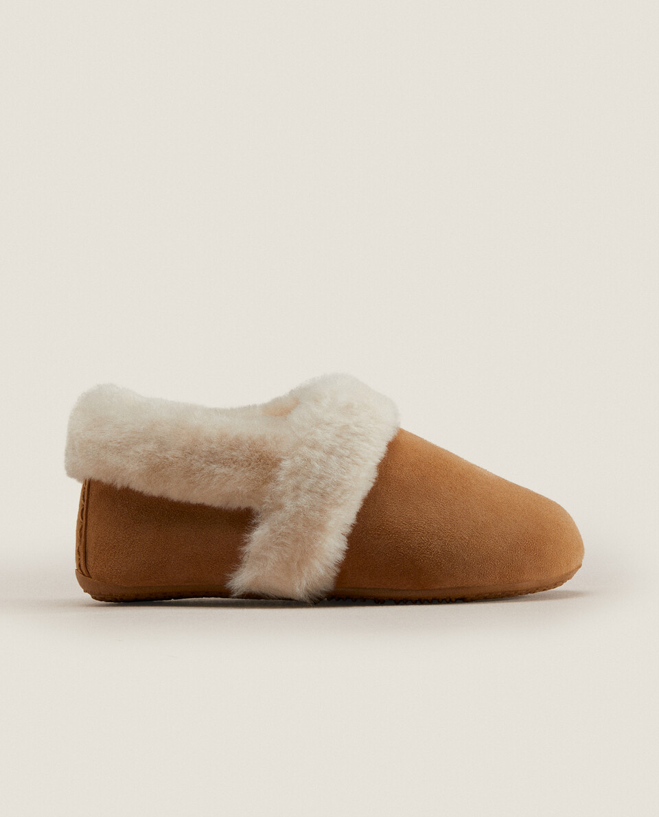 Faux cheap leather slippers