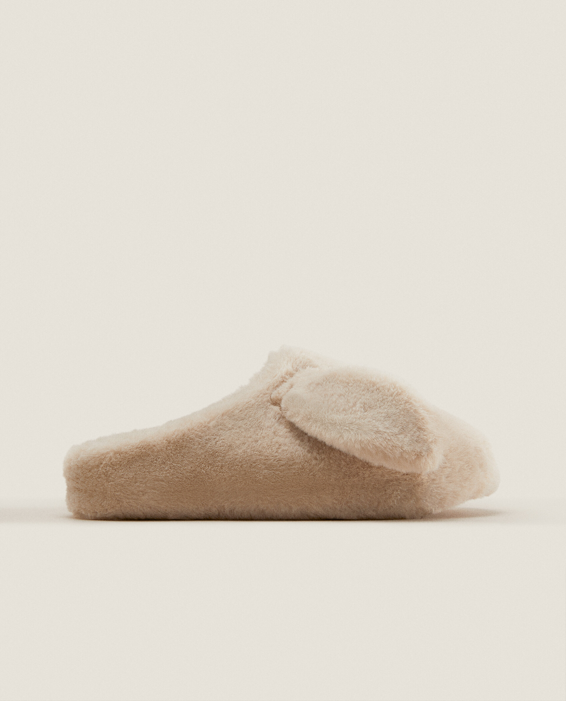 Womens faux discount fur mule slippers