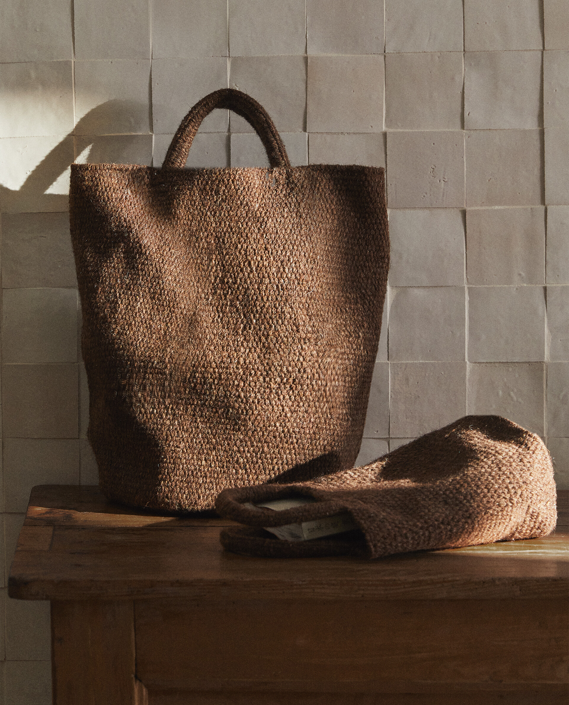 Zara natural 2025 jute tote bag