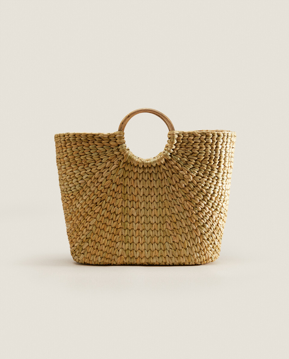 Zara discount straw tote