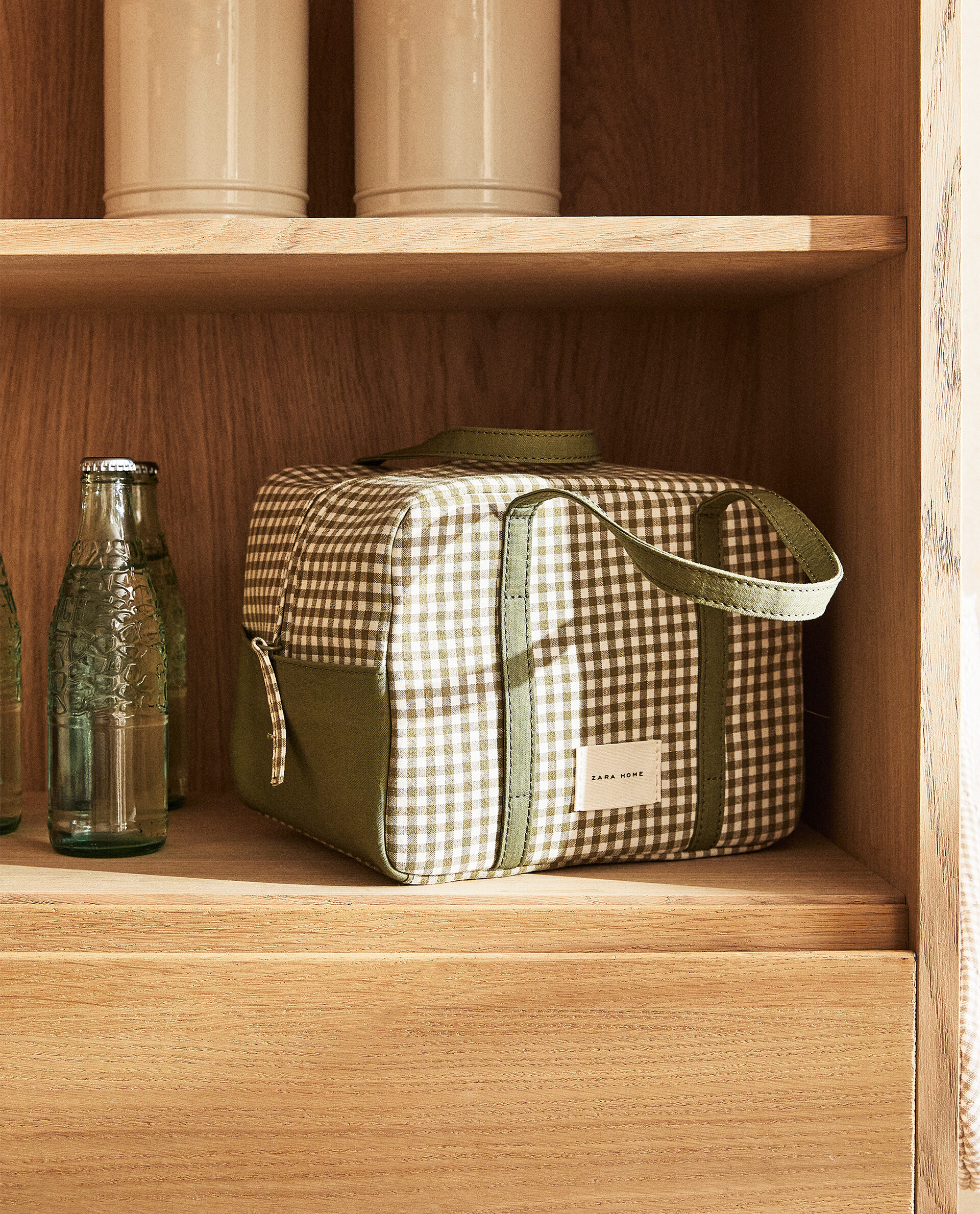 Zara gingham bag store