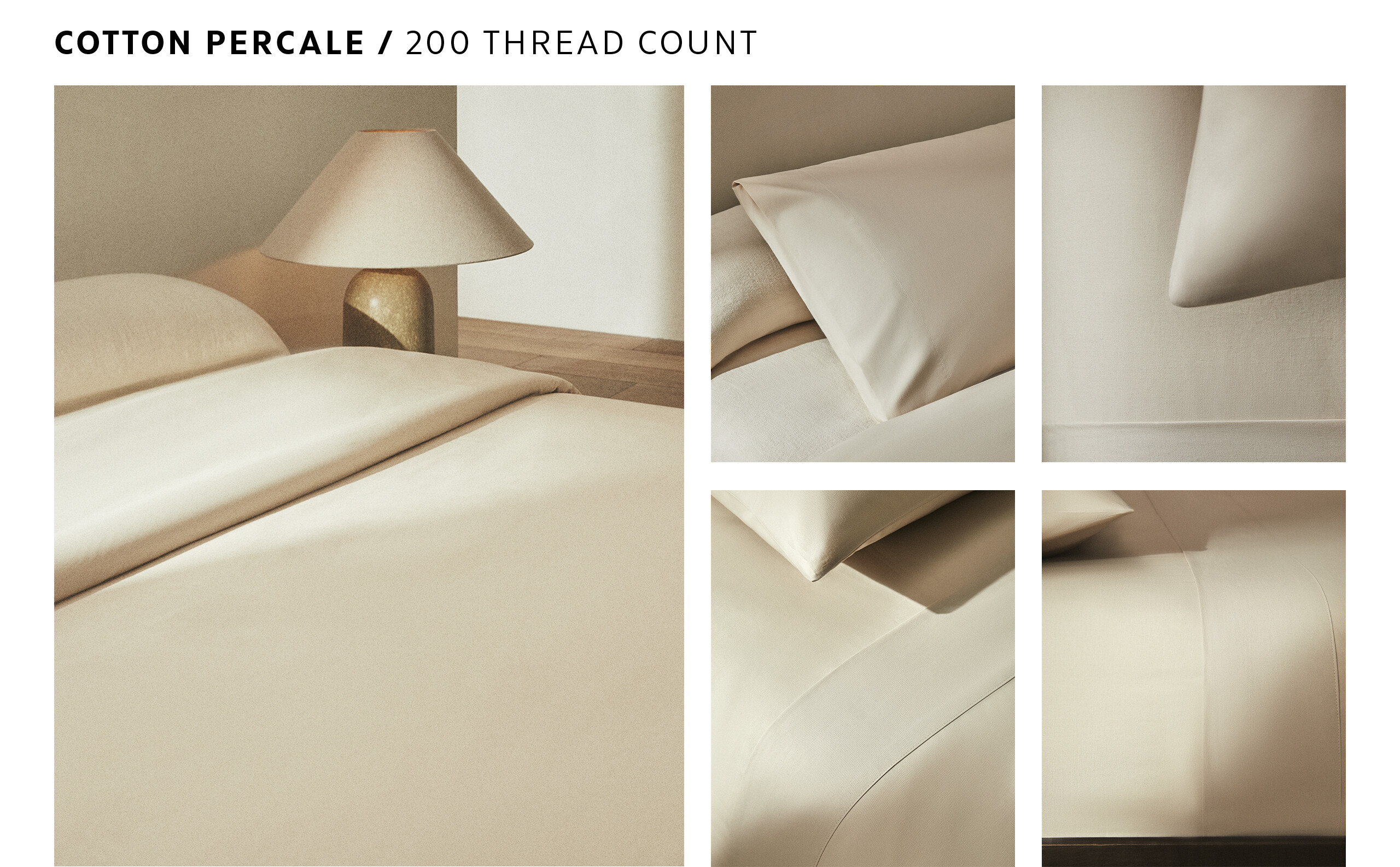 (200 FILI) SET DI LENZUOLA IN COTONE PERCALLE