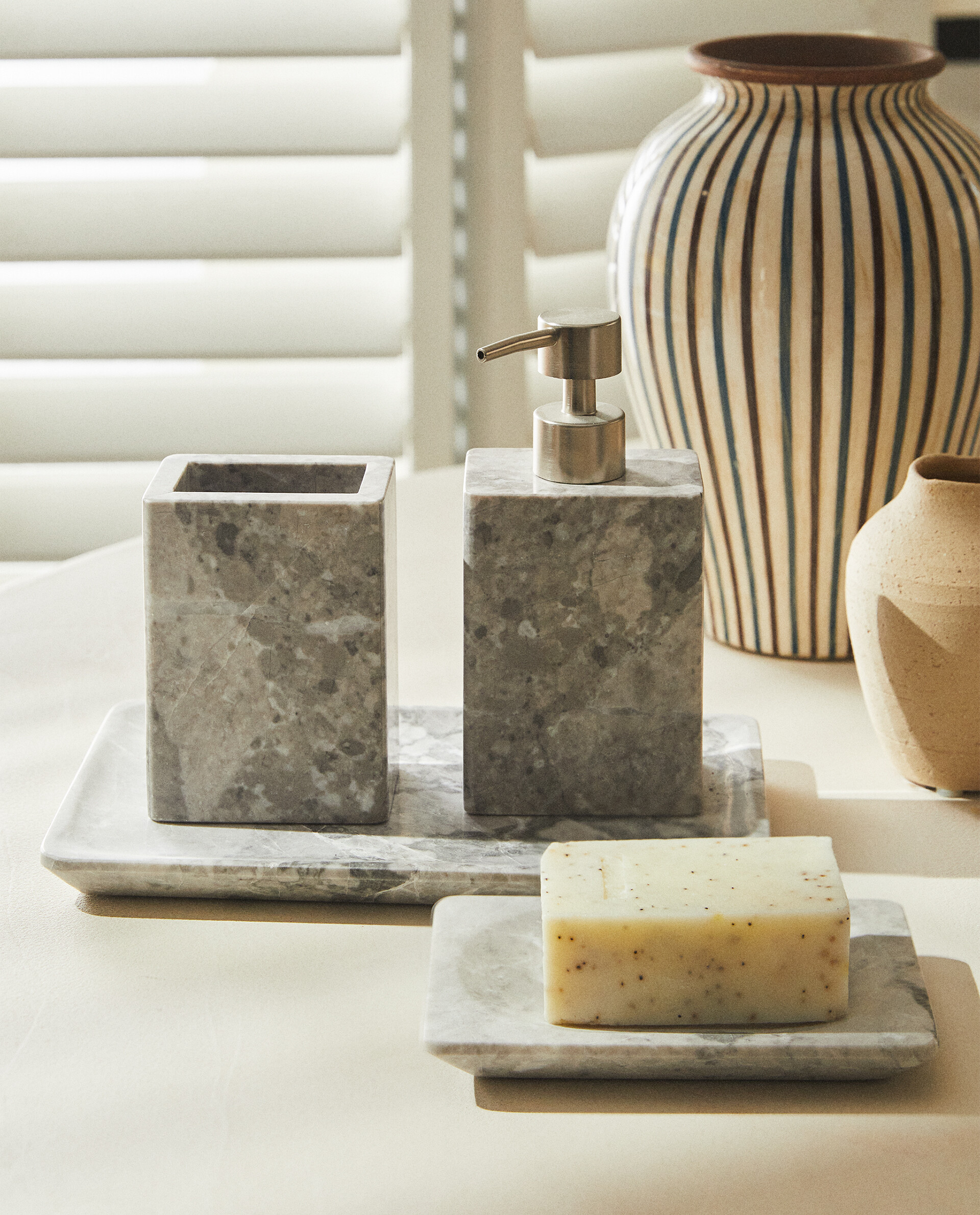 GRAY MARBLE BATHROOM SET Bathroom sets BATHROOM ACCESSORIES