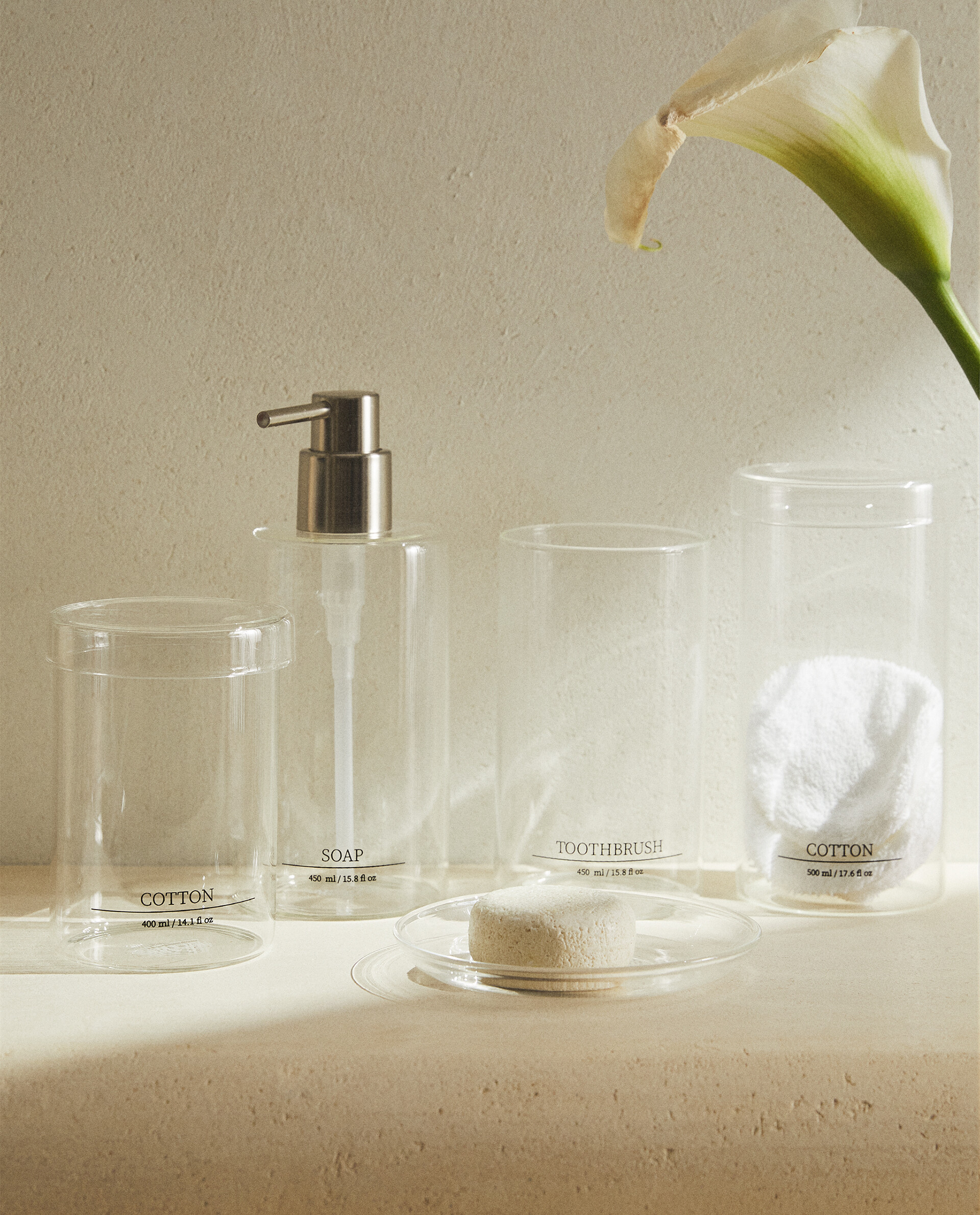 Glass Bathroom Accessories With Tray