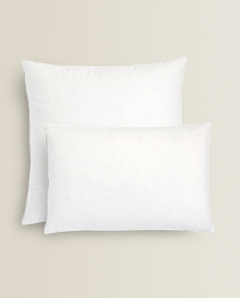 Delara Premium Organic Cotton Pillow Insert, 100% White Duck Feather Filling, Set of 2 - 22x22