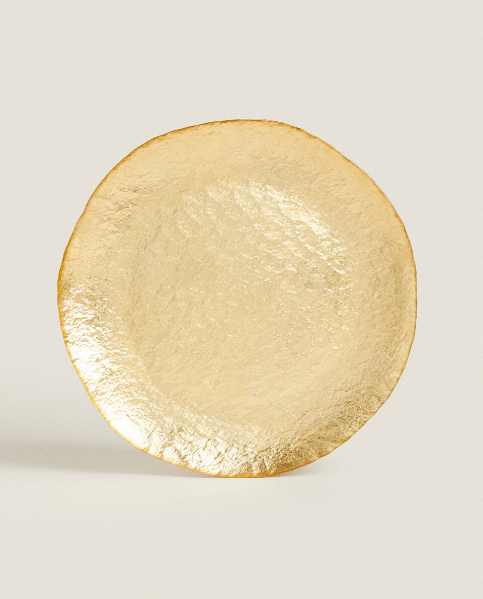 GOLD GLASS SERVICE PLATE