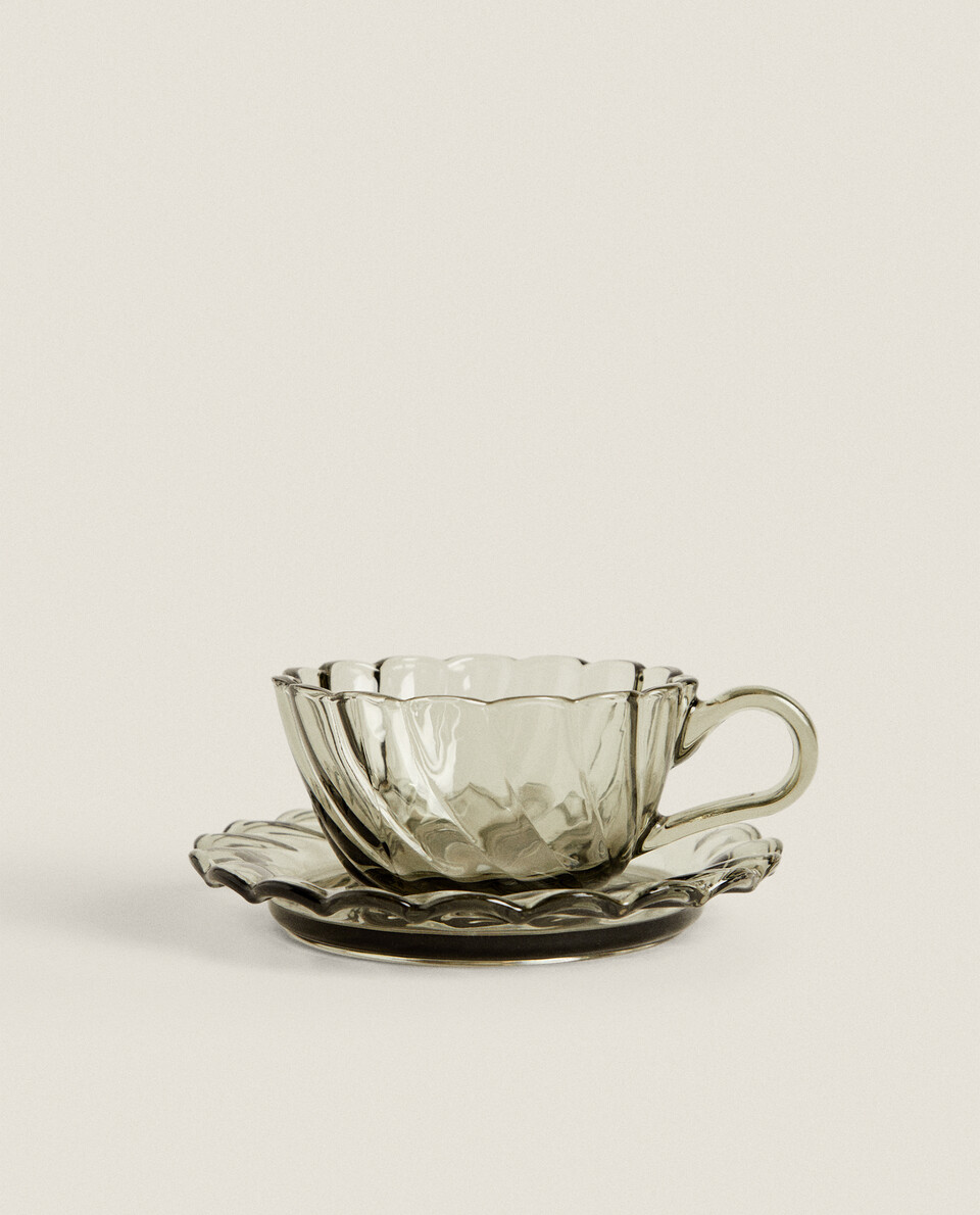 Juego de tazas de té y platillos, tazas de té Vintage, juego de té de ,  taza de té con patrón 3D de 250ml, taza de té y platillo para té, agua, 