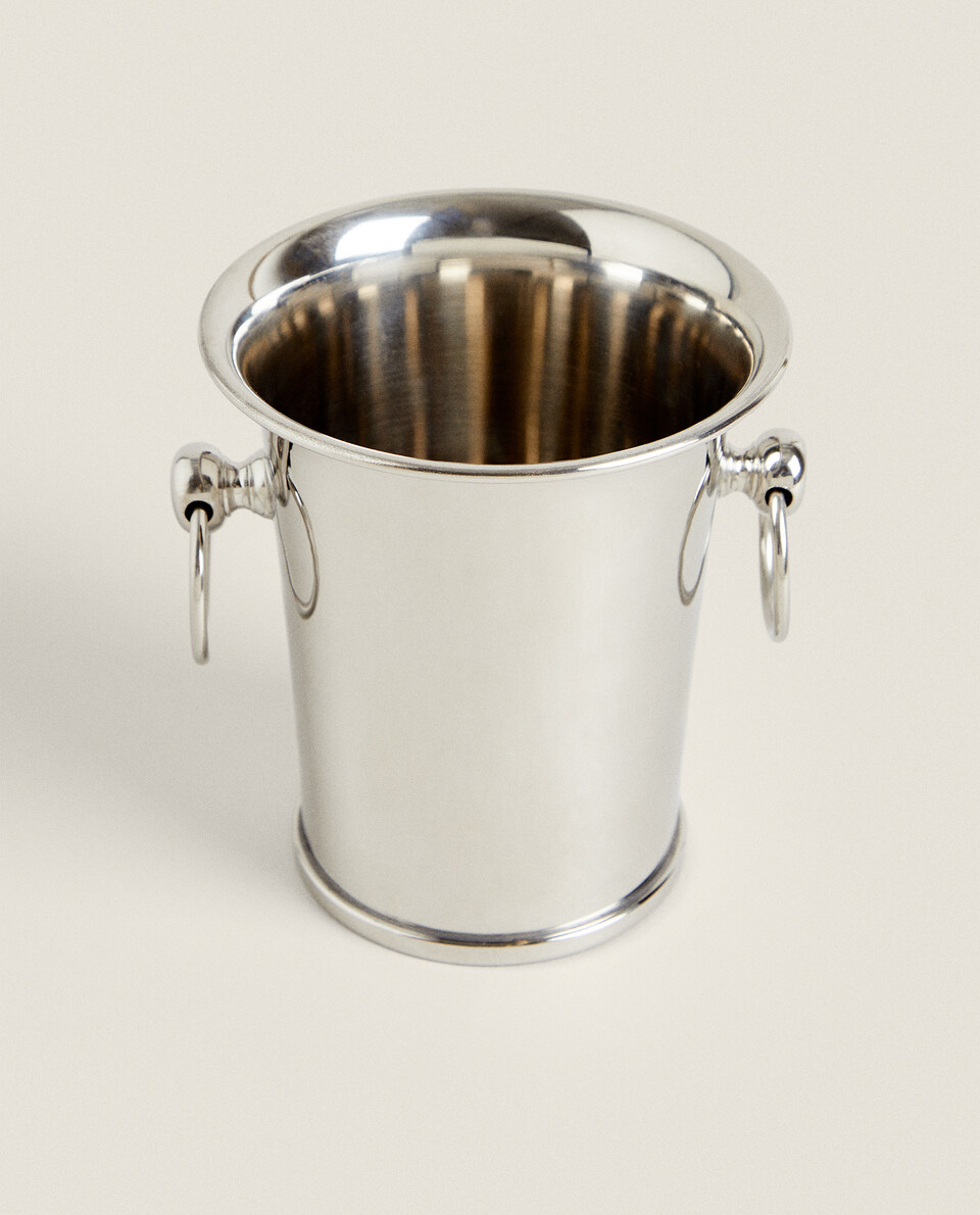 STEEL ICE BUCKET WITH RINGS