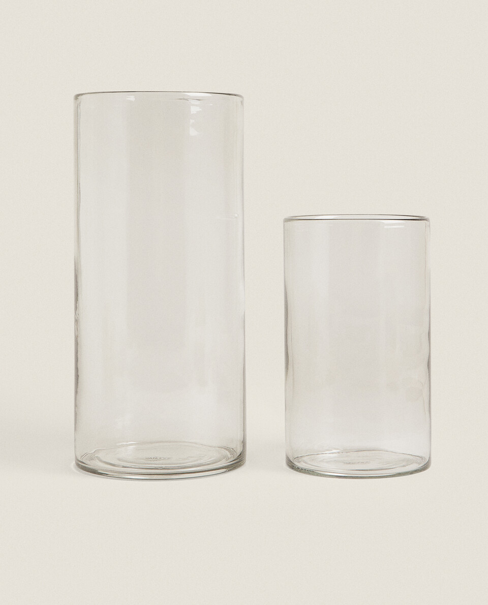CYLINDRICAL GLASS VASE Zara Home Oman