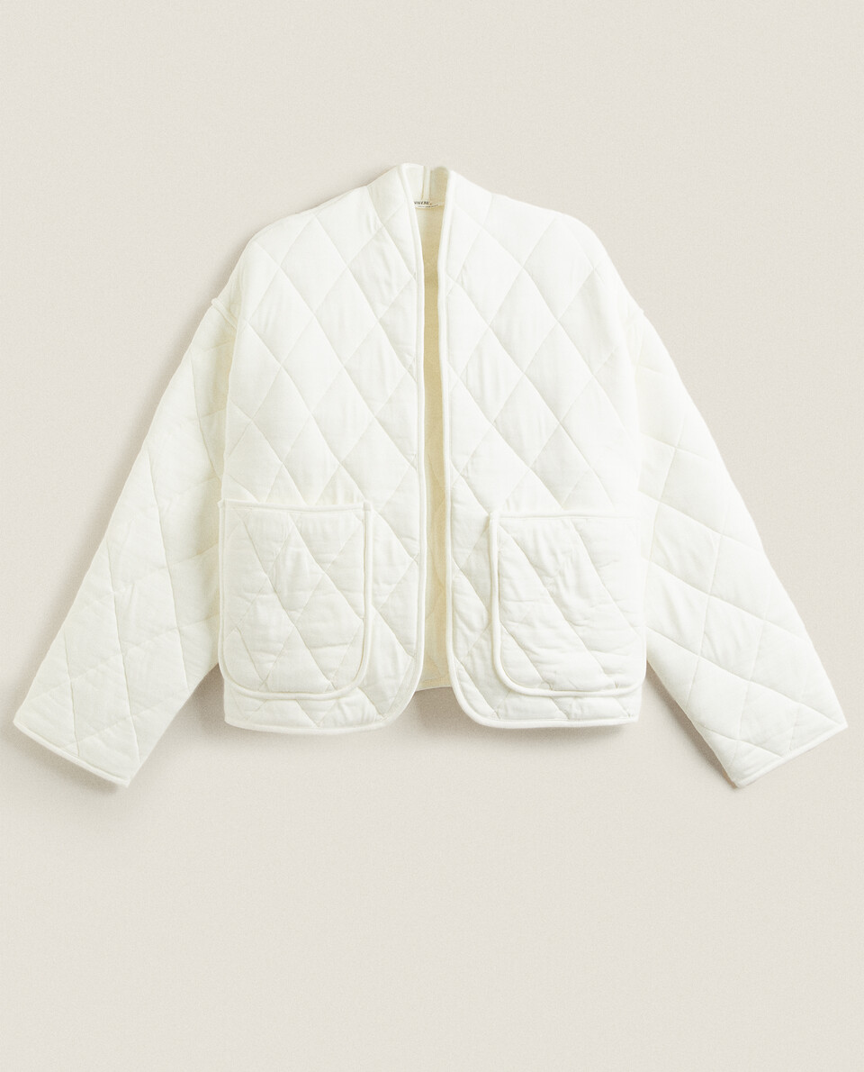 QUILTED COTTON CARDIGAN