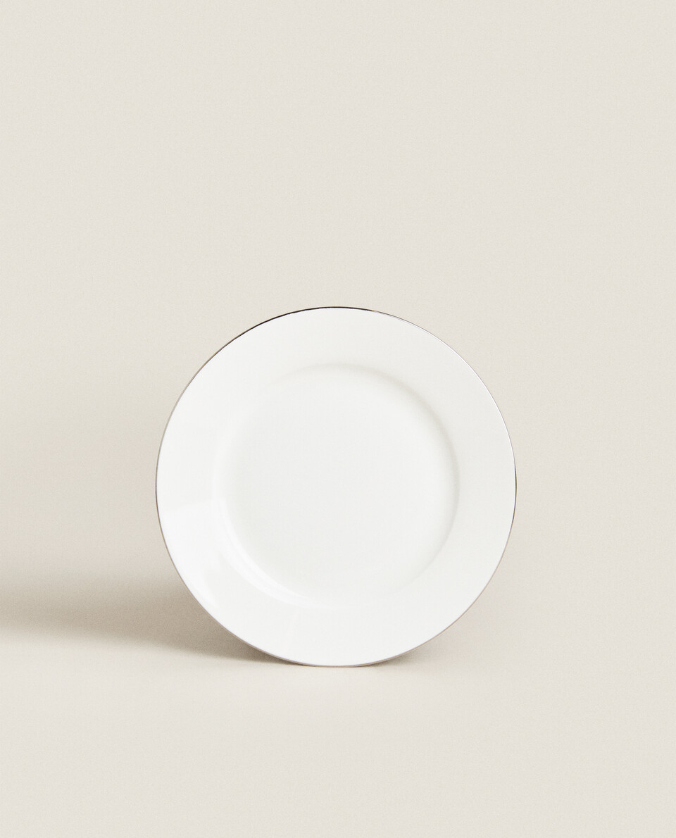 RIMMED BONE CHINA SIDE PLATE - Dessert and side plates - TABLEWARE - DINING | Zara Home Colombia