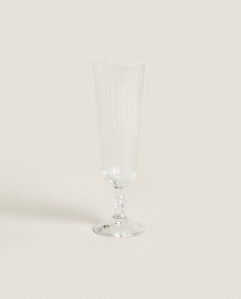 FACETED FLUTE GLASS