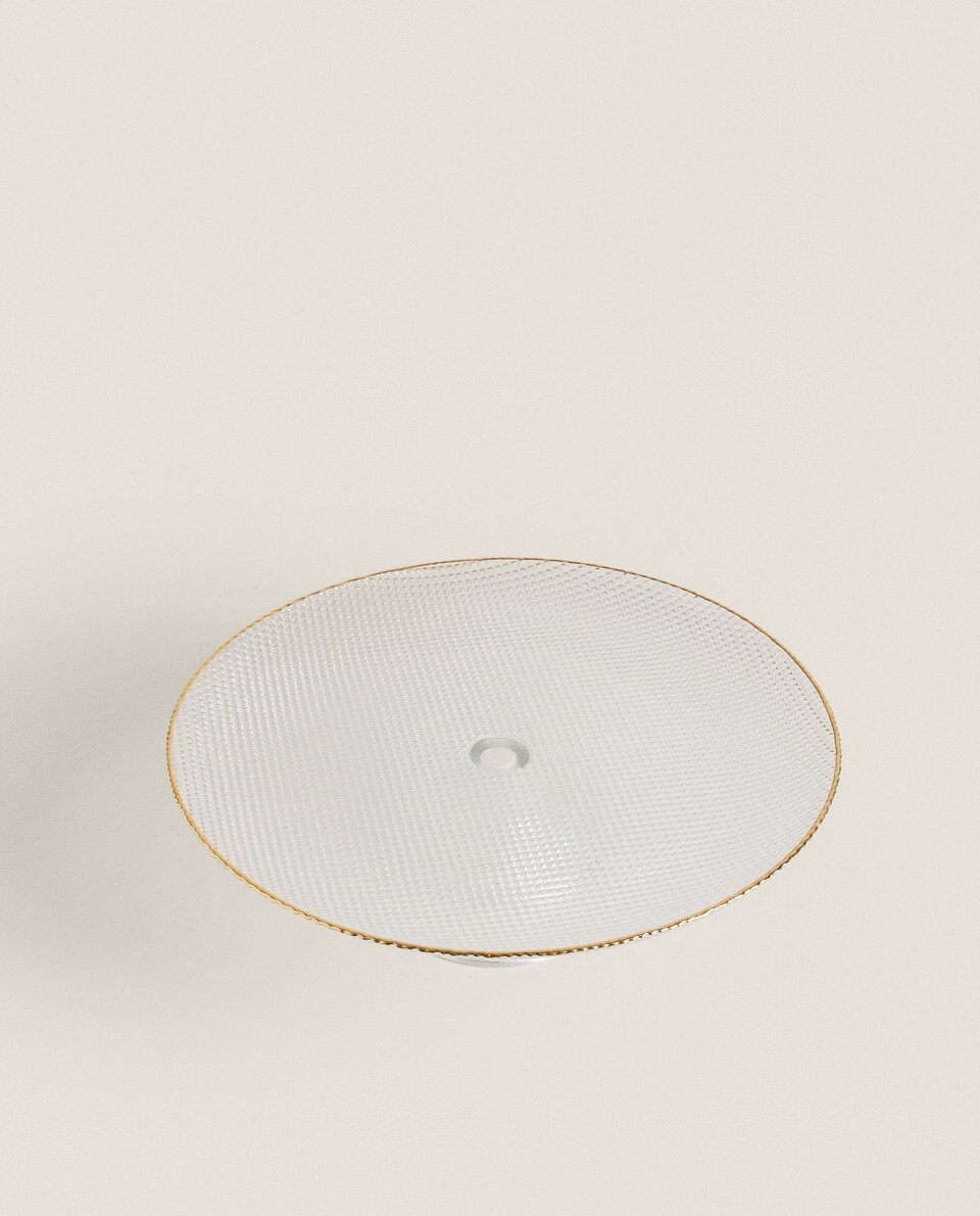 GLASS SERVING DISH WITH STAND