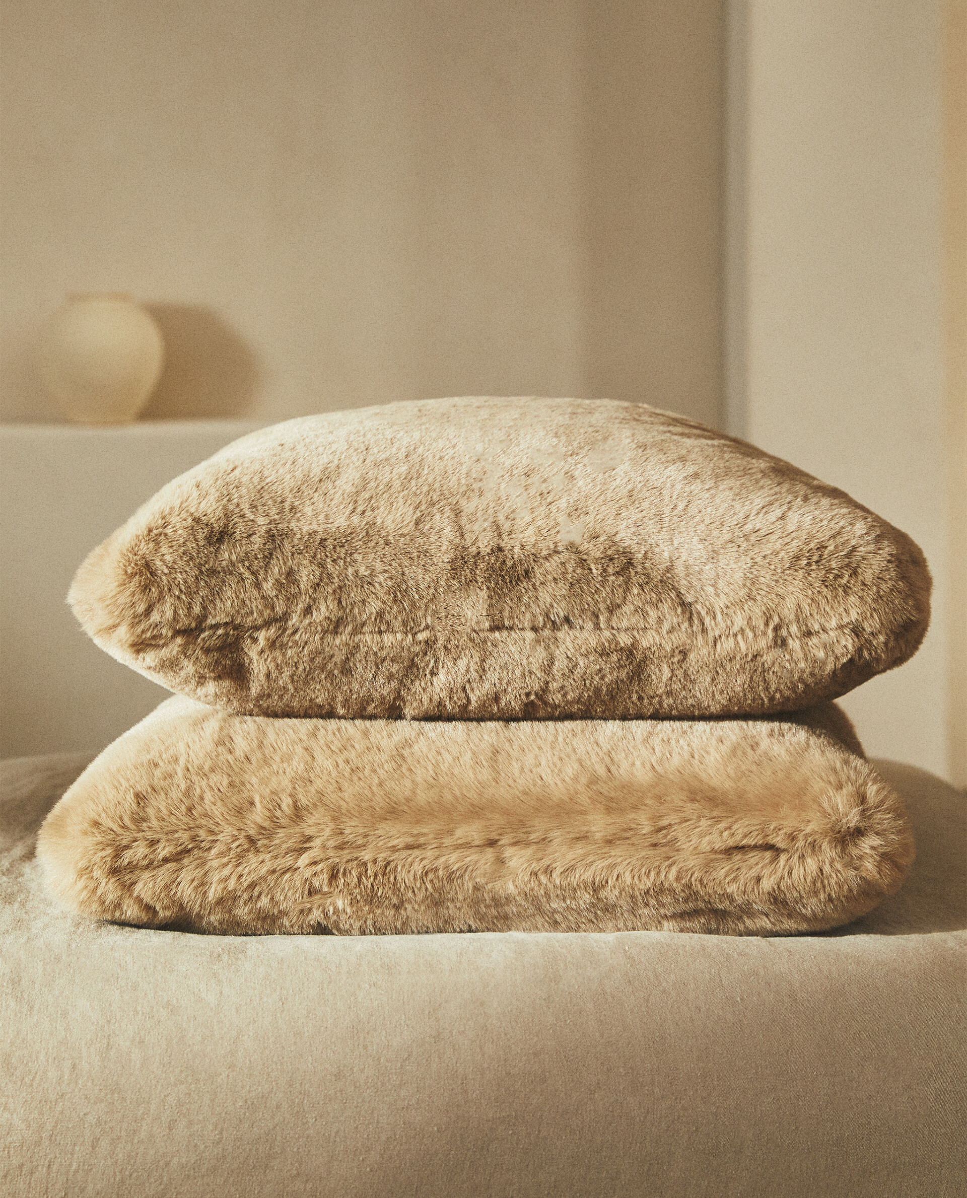 Cream fluffy sale cushion covers