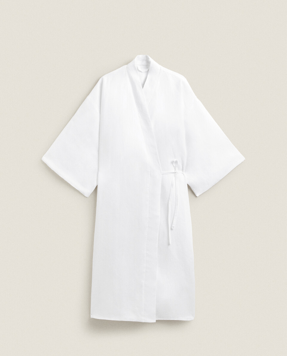 WASHED LINEN DRESSING GOWN