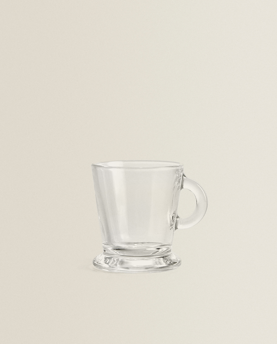 Taza de café de cristal transparente
