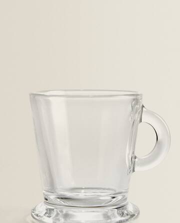  LUECMO Tazas de té de café vintage [4 unidades], tazas de café  de vidrio de 14 onzas, tazas de vidrio transparente en relieve para  capuchino, café con leche, cereales, yogur, bebidas (