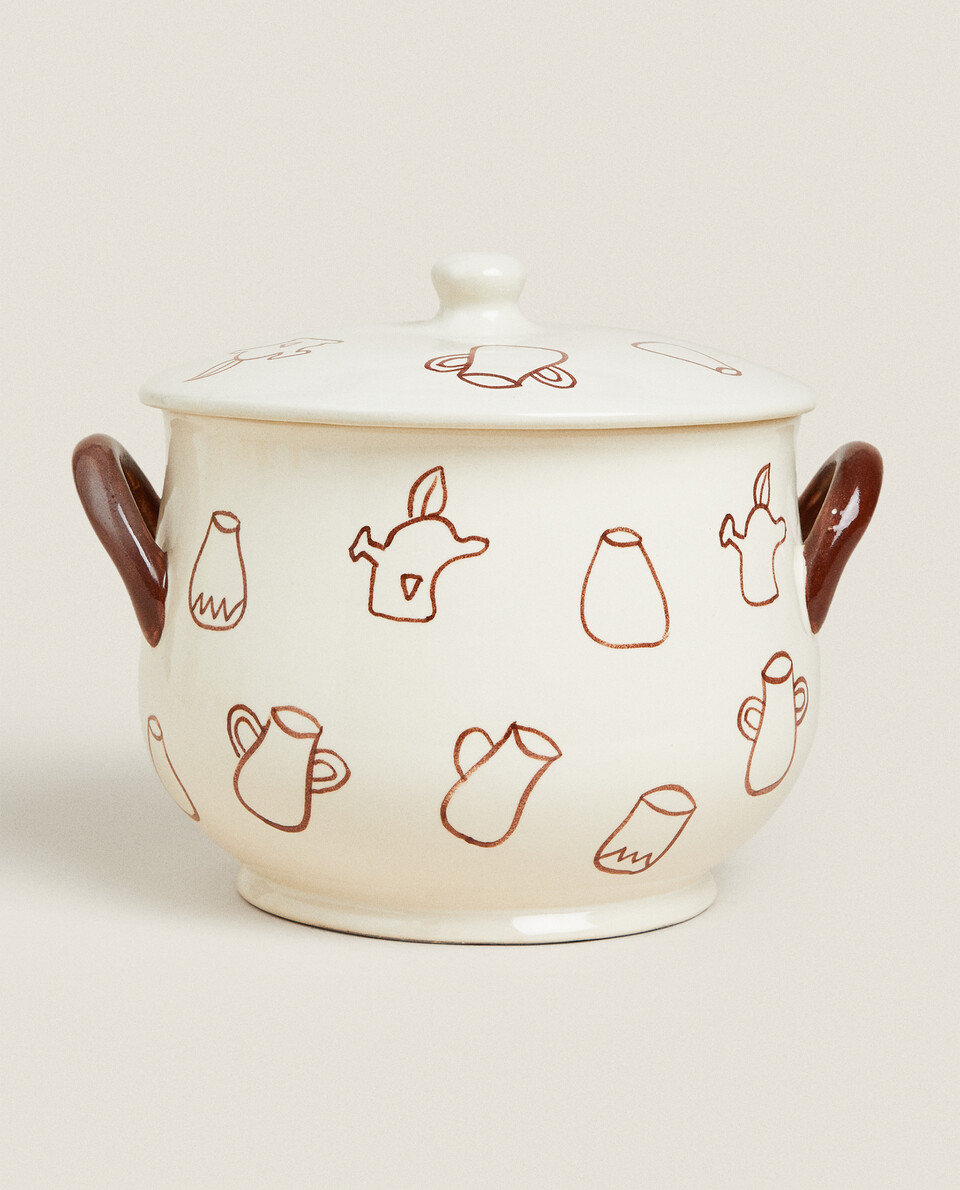 STONEWARE TUREEN WITH MOTIFS